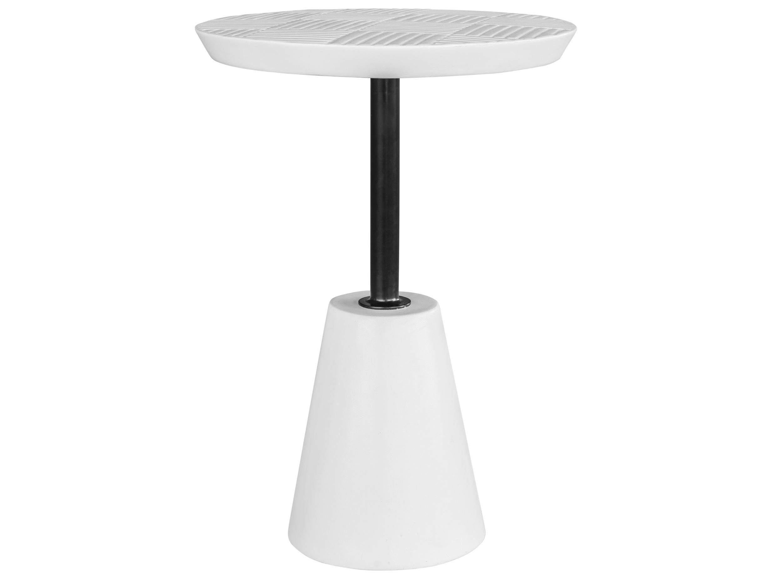 Moe's Home Foundation Round Concrete White End Table