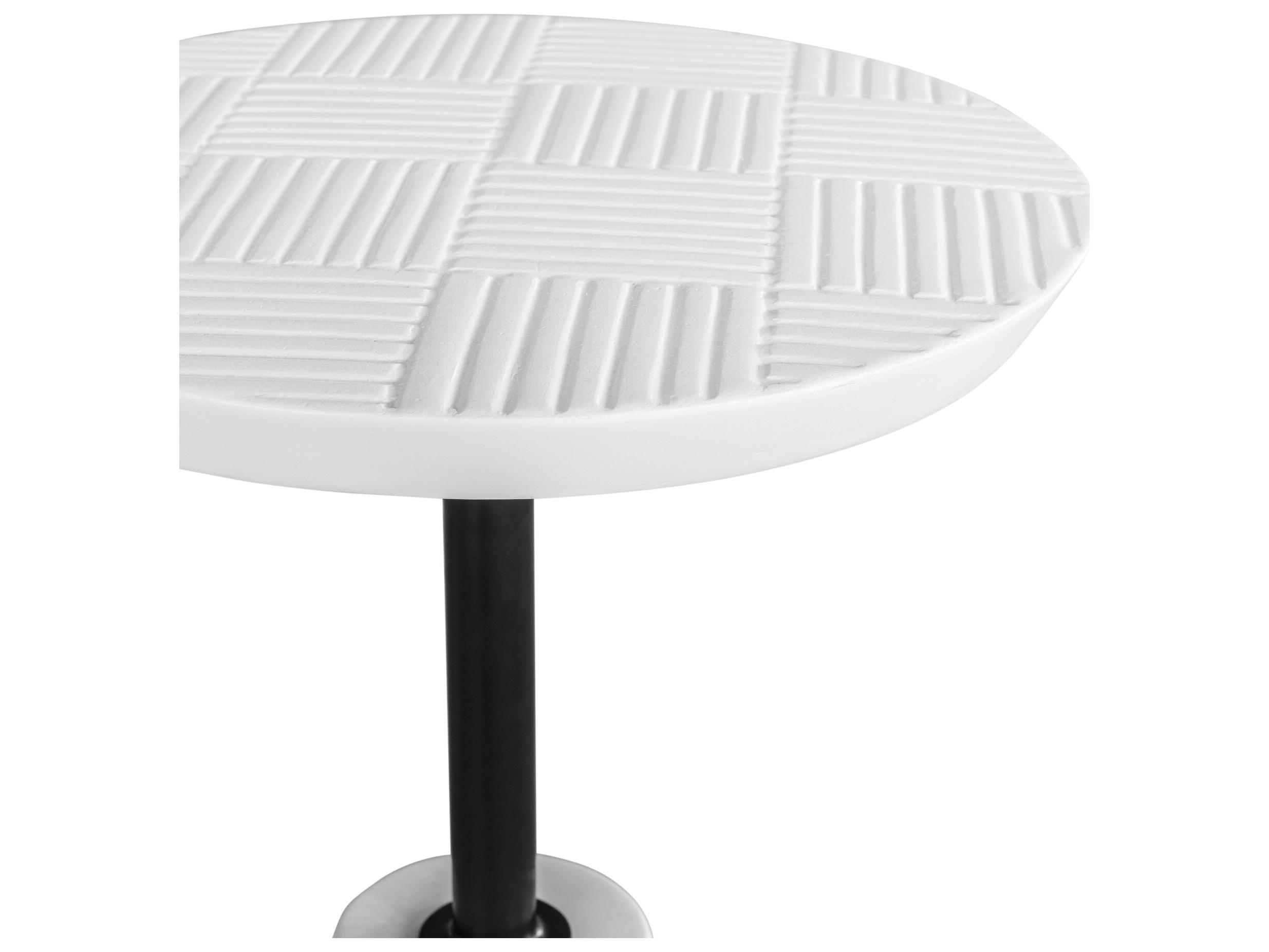 Moe's Home Foundation Round Concrete White End Table