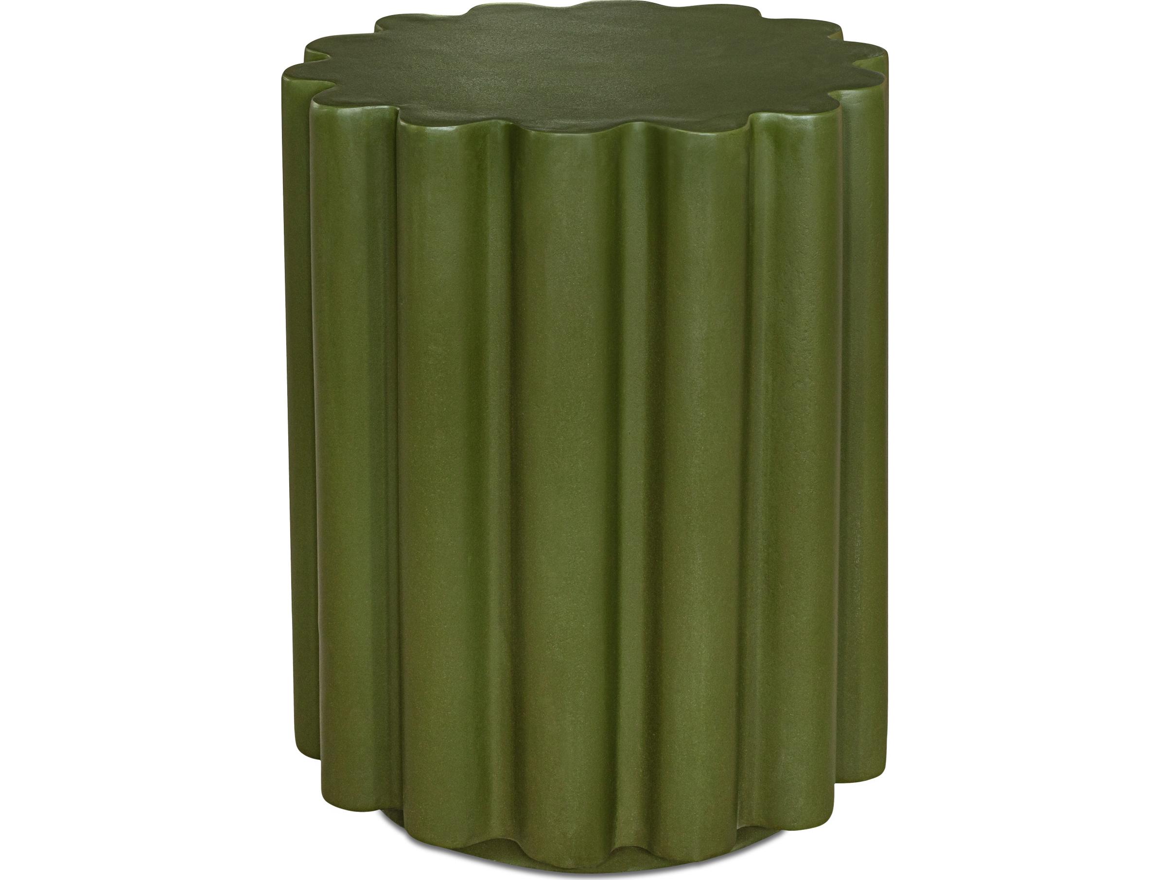 Moe's Home Taffy Round Concrete Green End Table