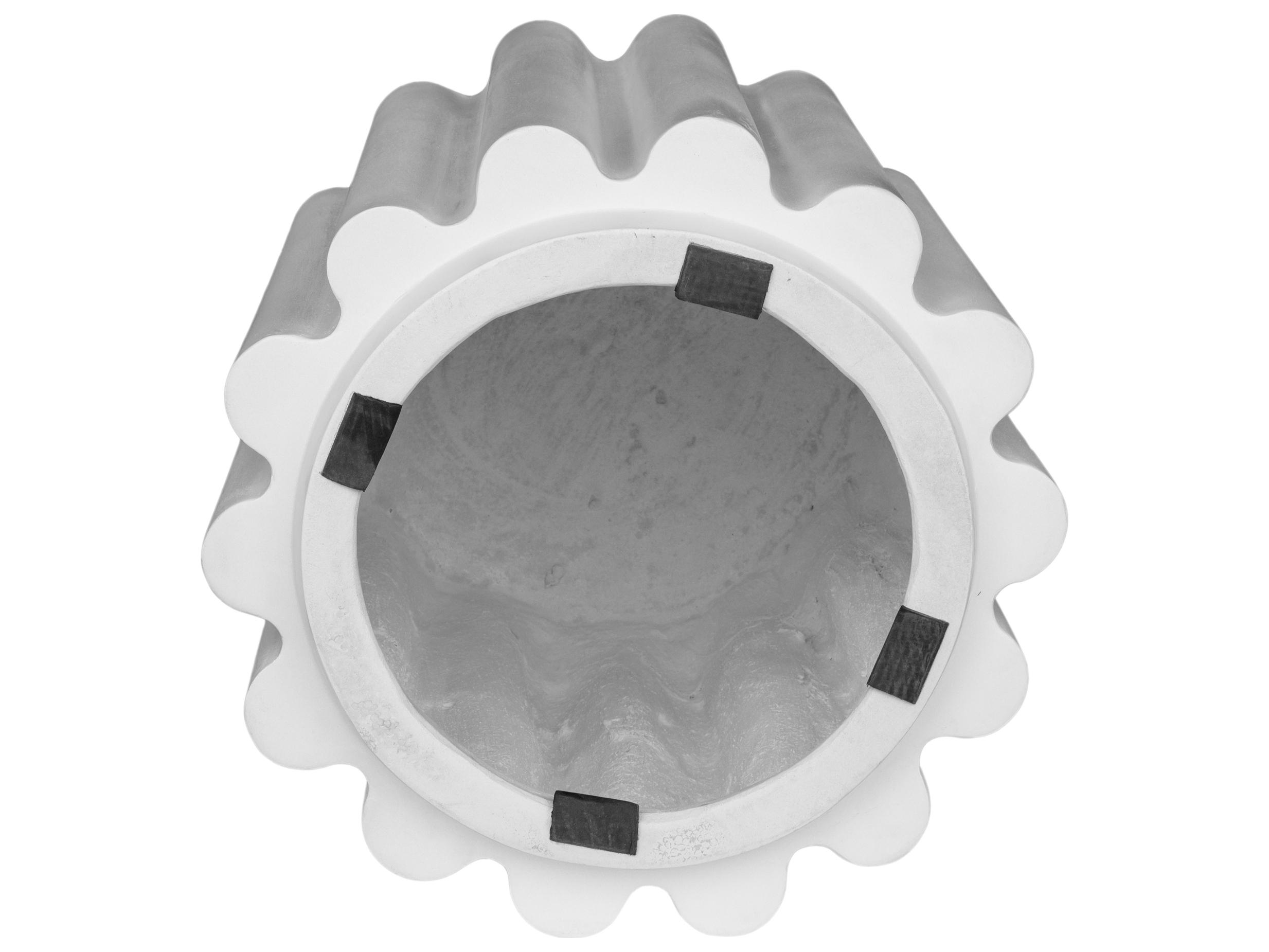 Moe's Home Taffy Round Concrete White End Table