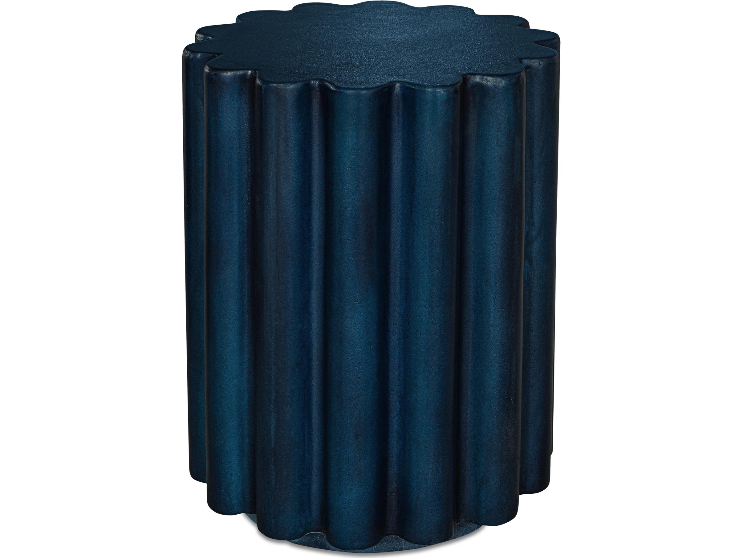 Moe's Home Taffy Round Concrete Navy End Table