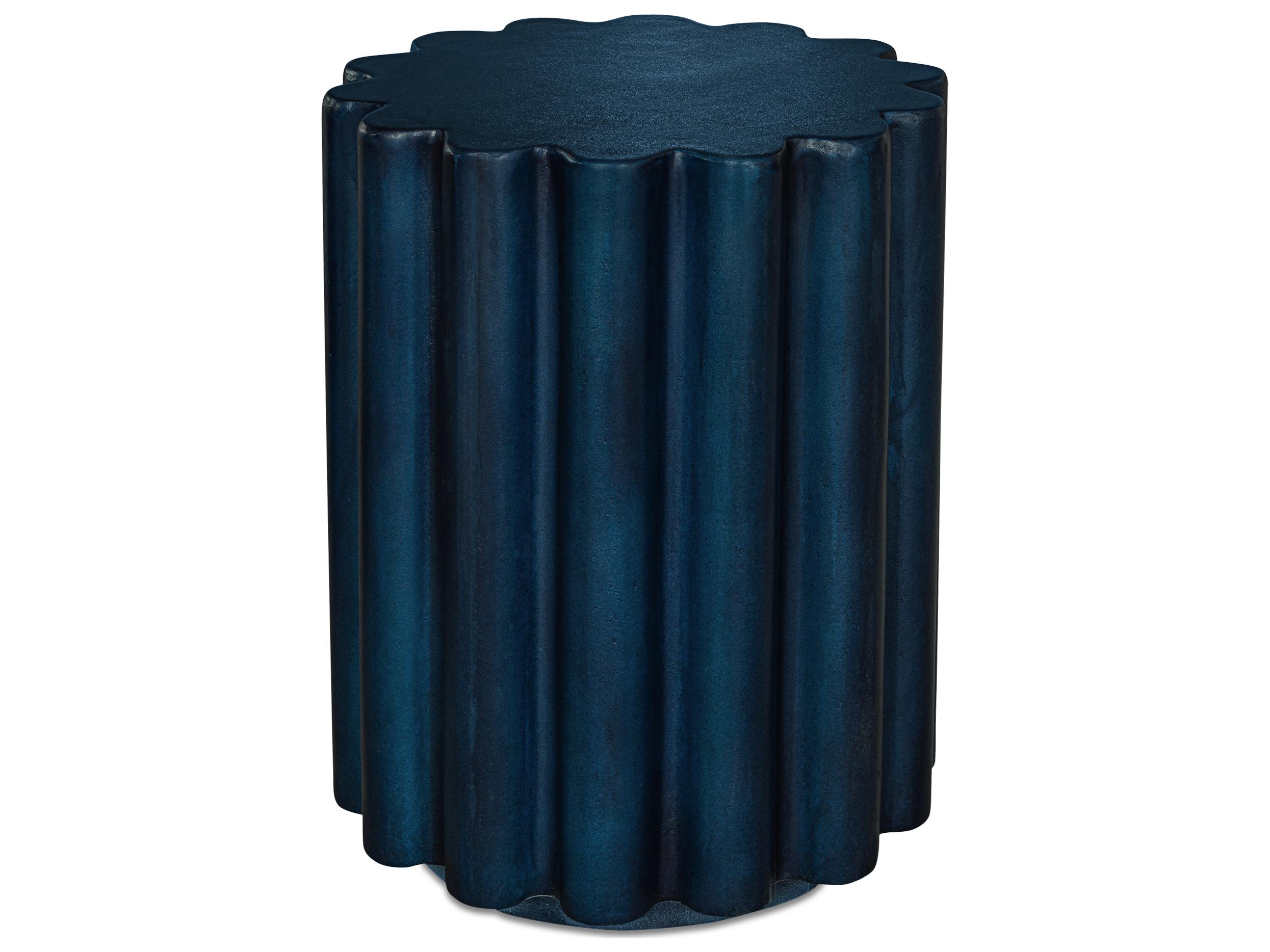 Moe's Home Taffy Round Concrete Navy End Table