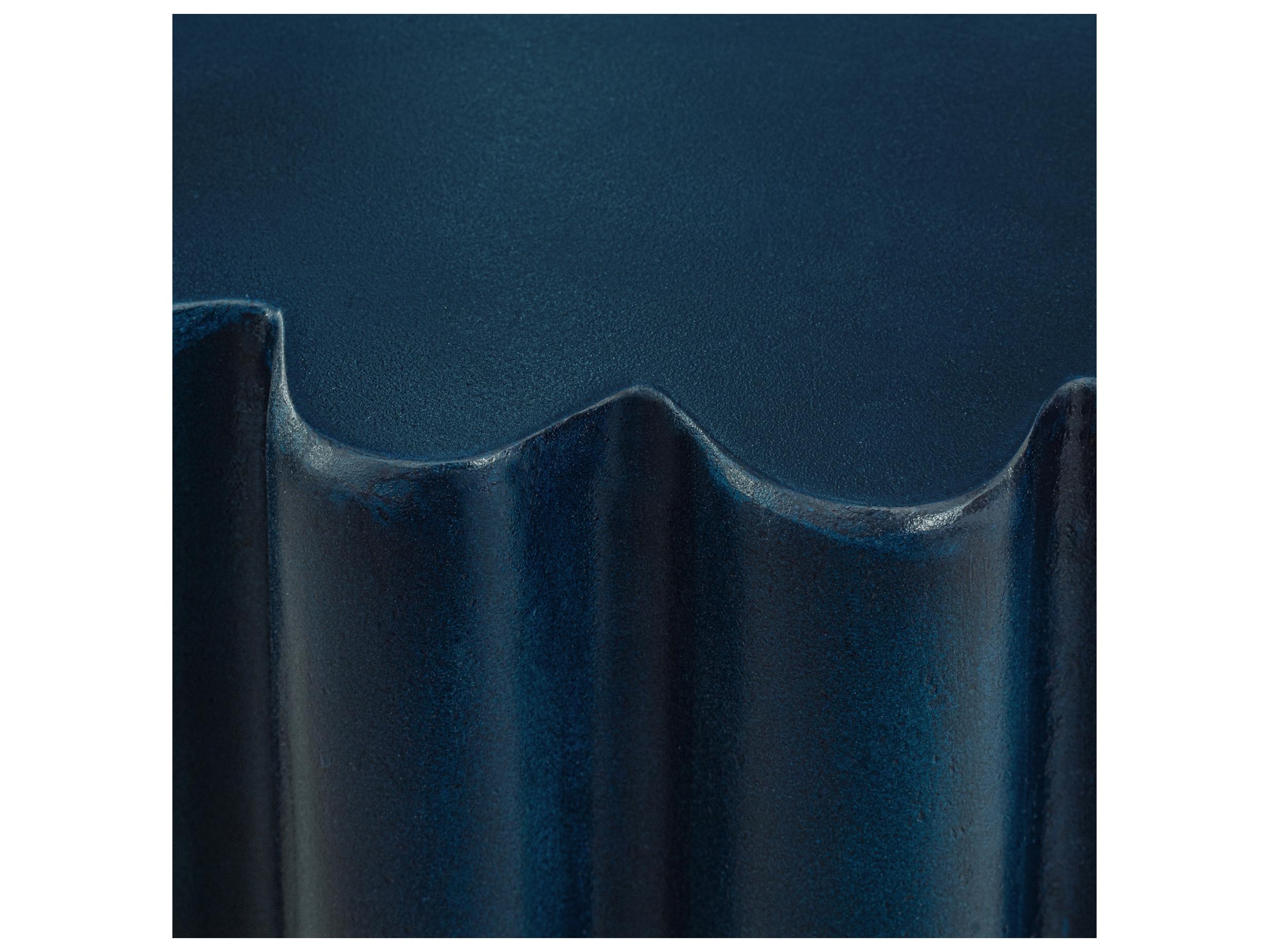 Moe's Home Taffy Round Concrete Navy End Table