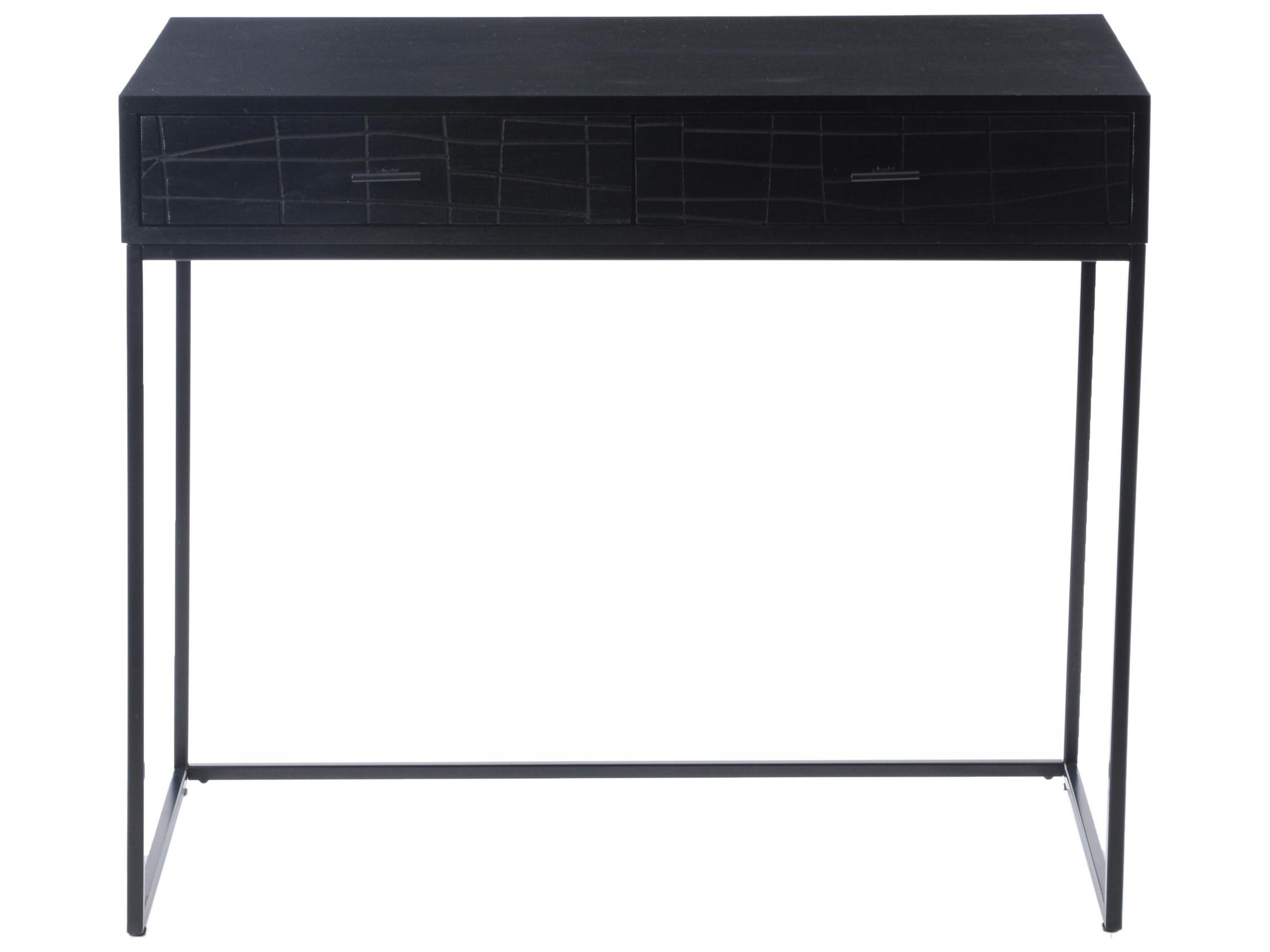 Moe's Home Black Acacia Wood Secretary Desk