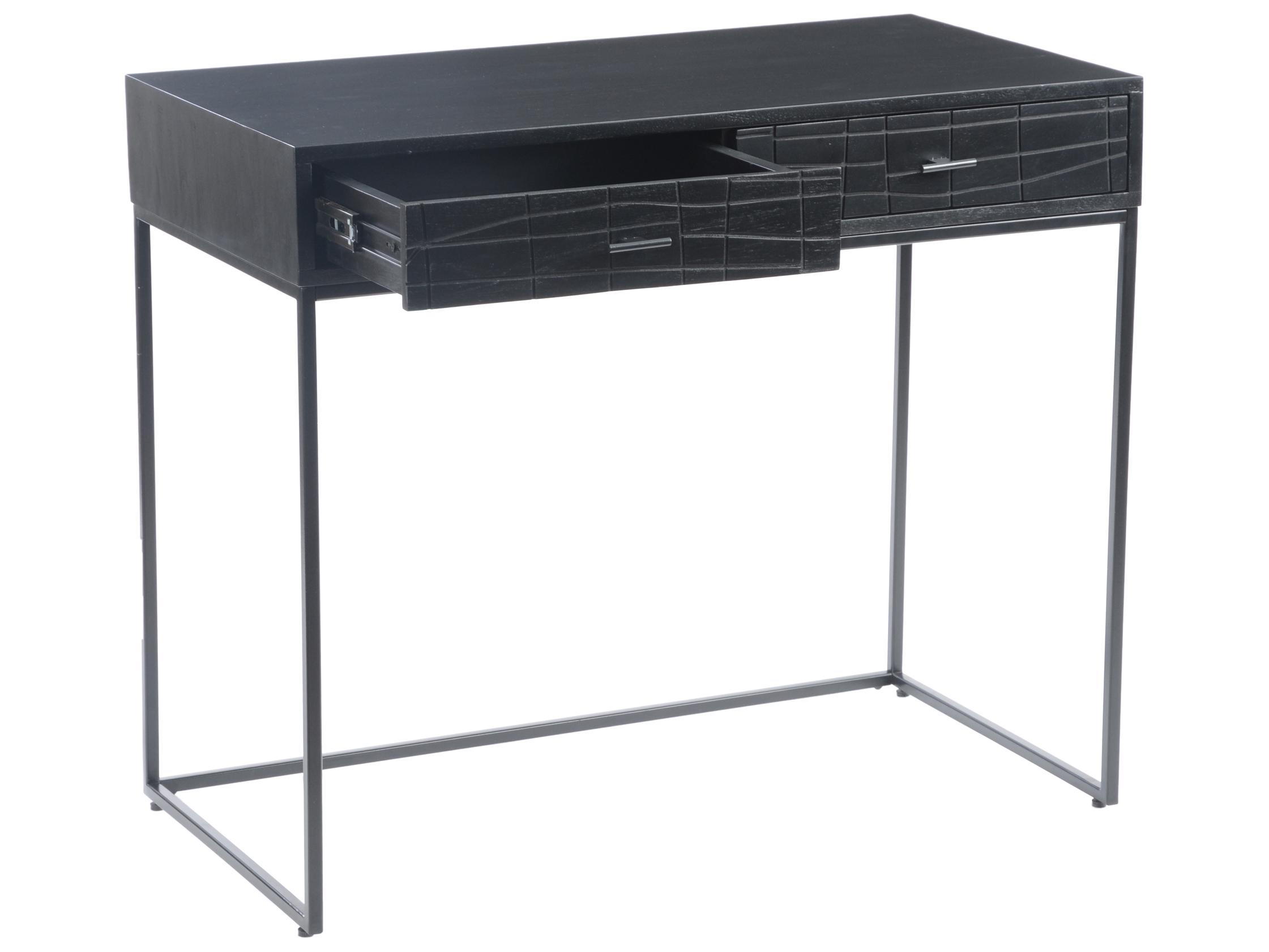 Moe's Home Black Acacia Wood Secretary Desk