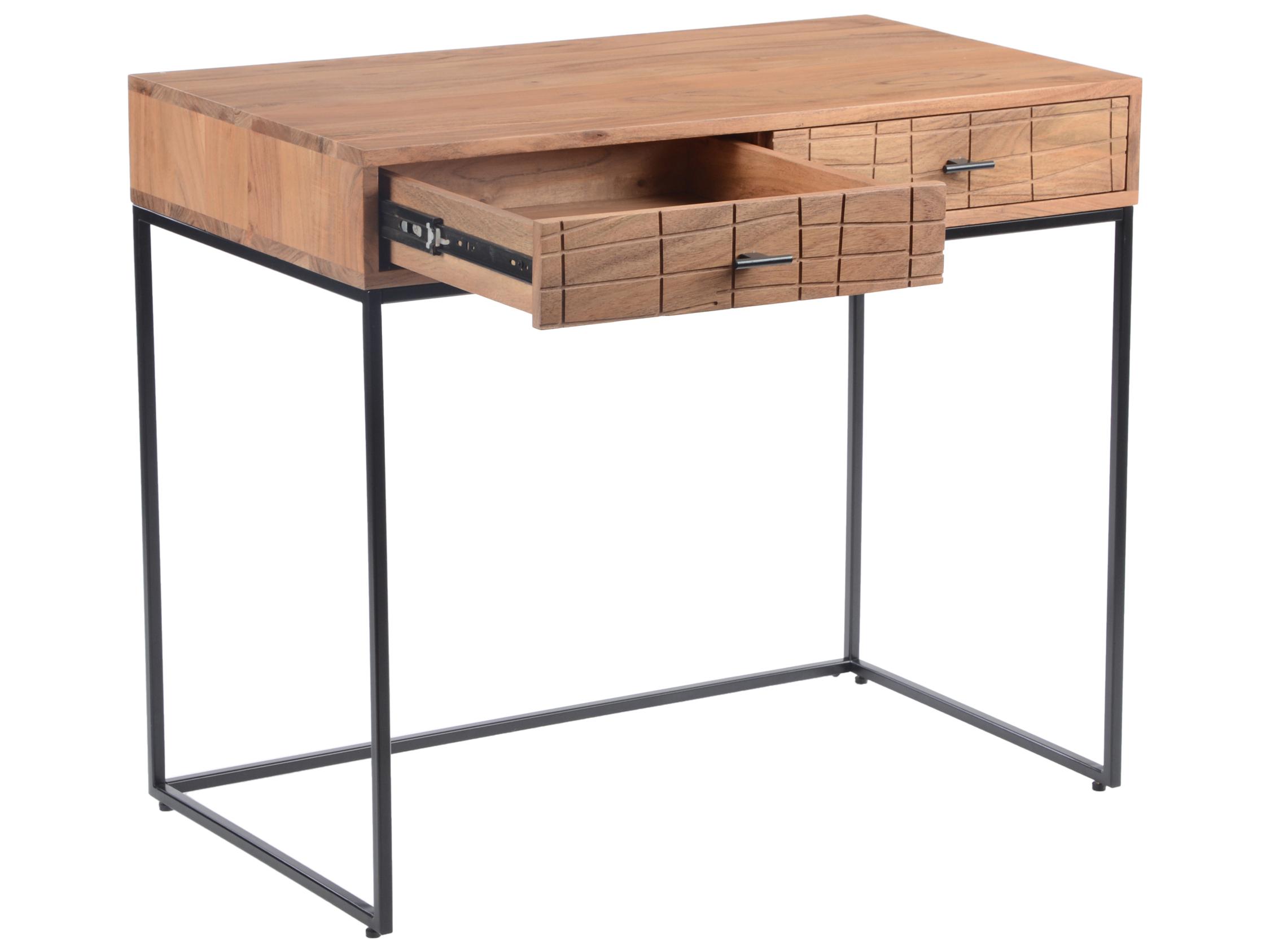 Moe's Home Natural Brown Acacia Wood Secretary Desk