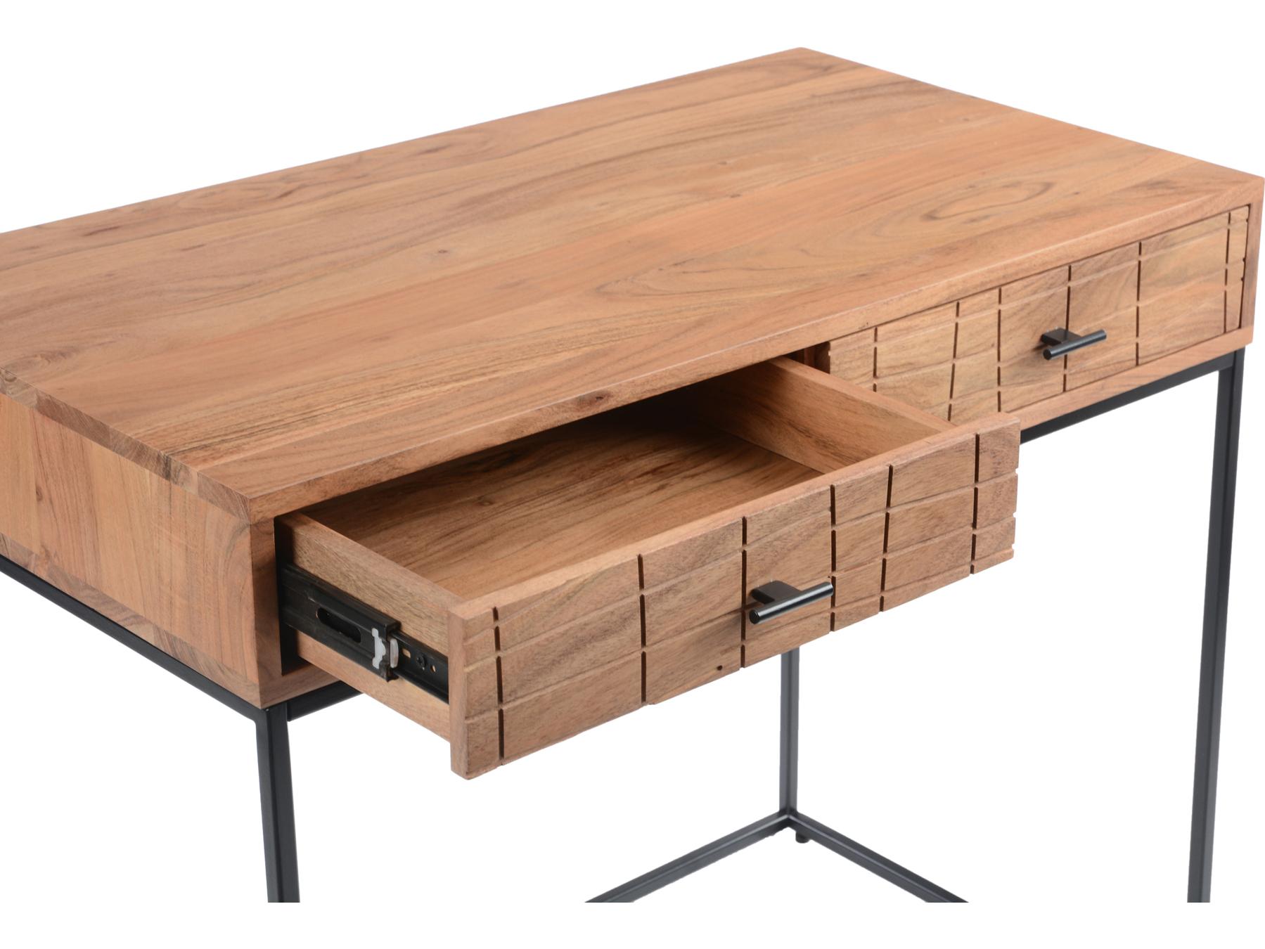 Moe's Home Natural Brown Acacia Wood Secretary Desk