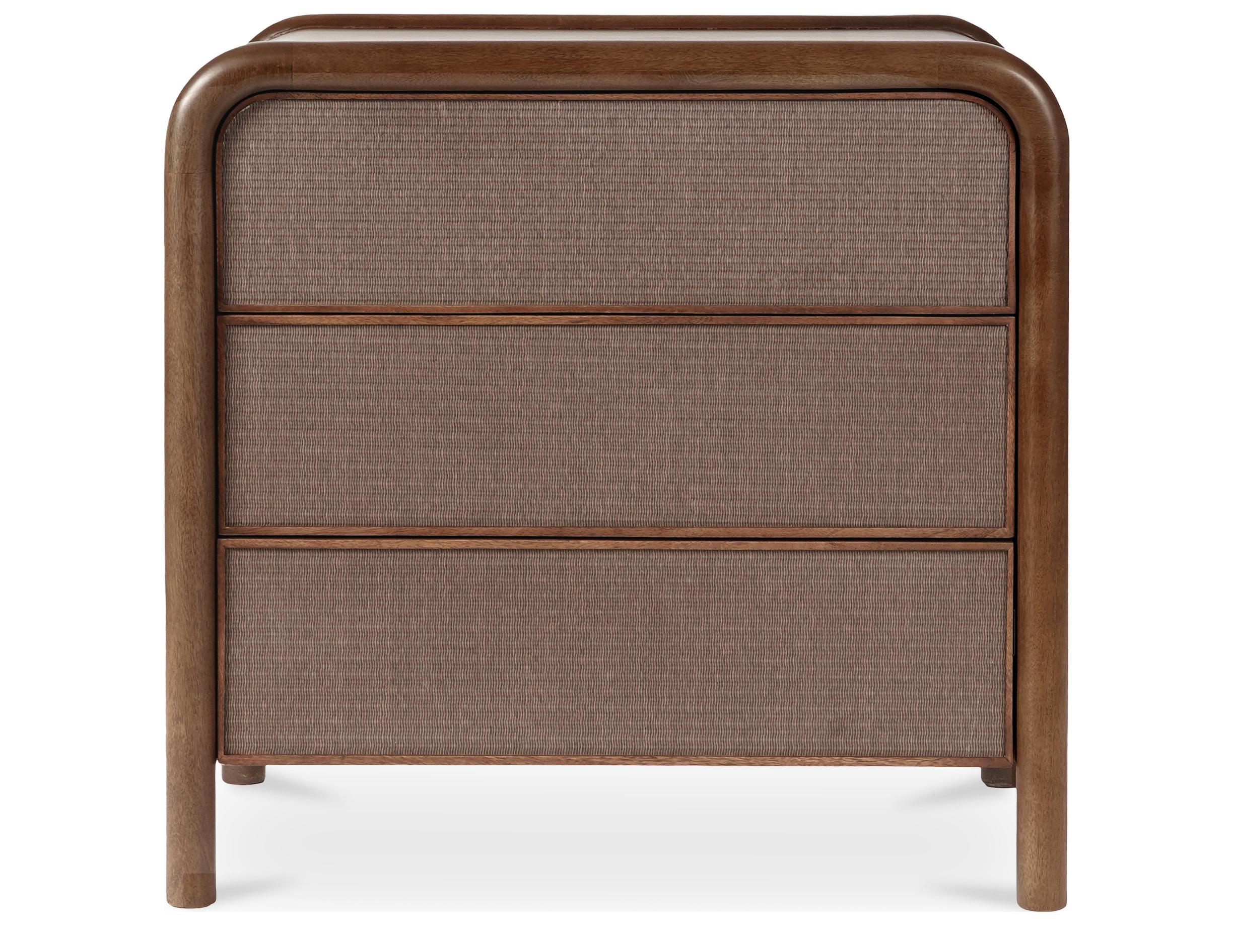 Moe's Home Rye 3 Drawer Nightstand Warm Brown