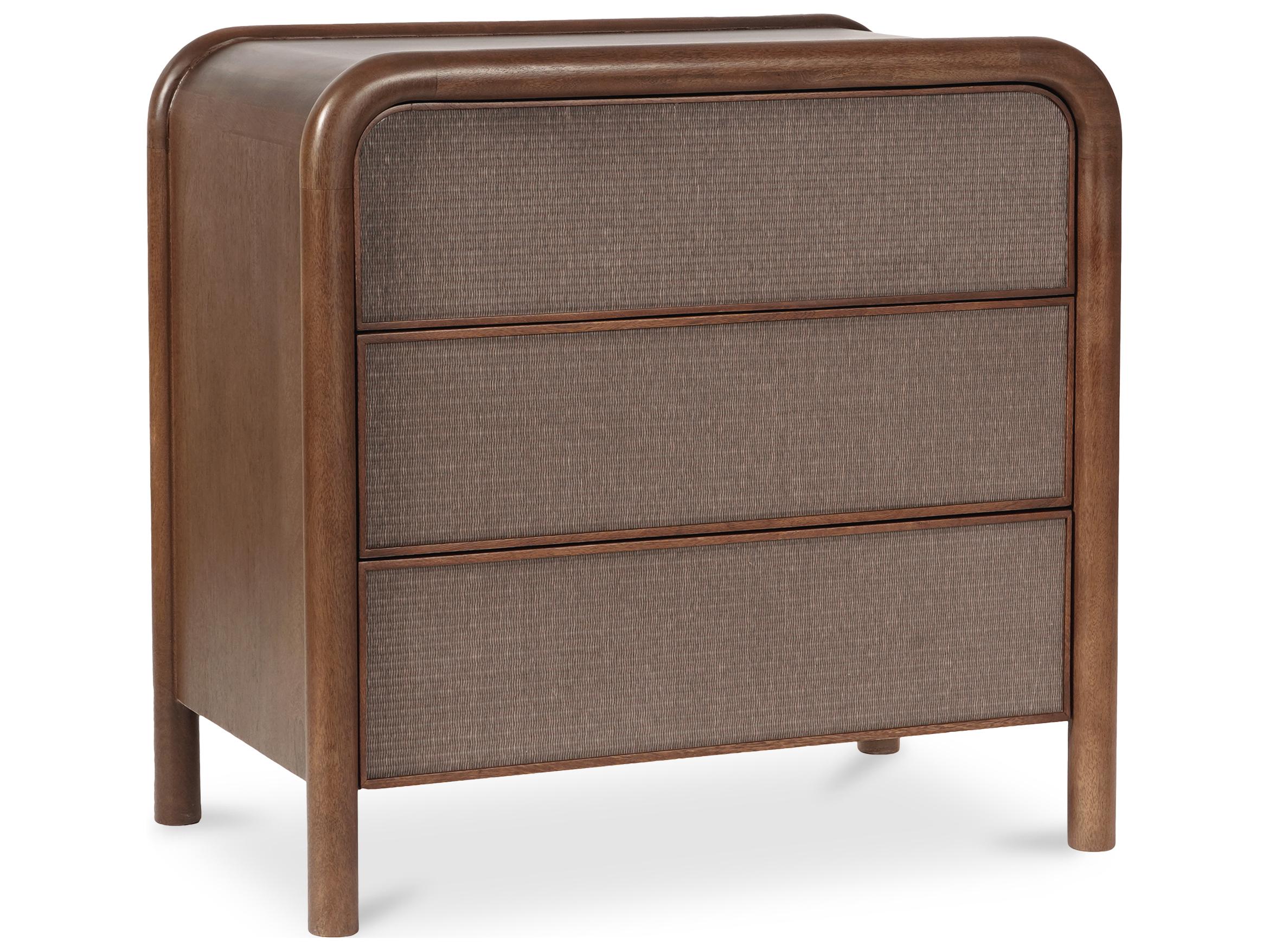 Moe's Home Rye 3 Drawer Nightstand Warm Brown