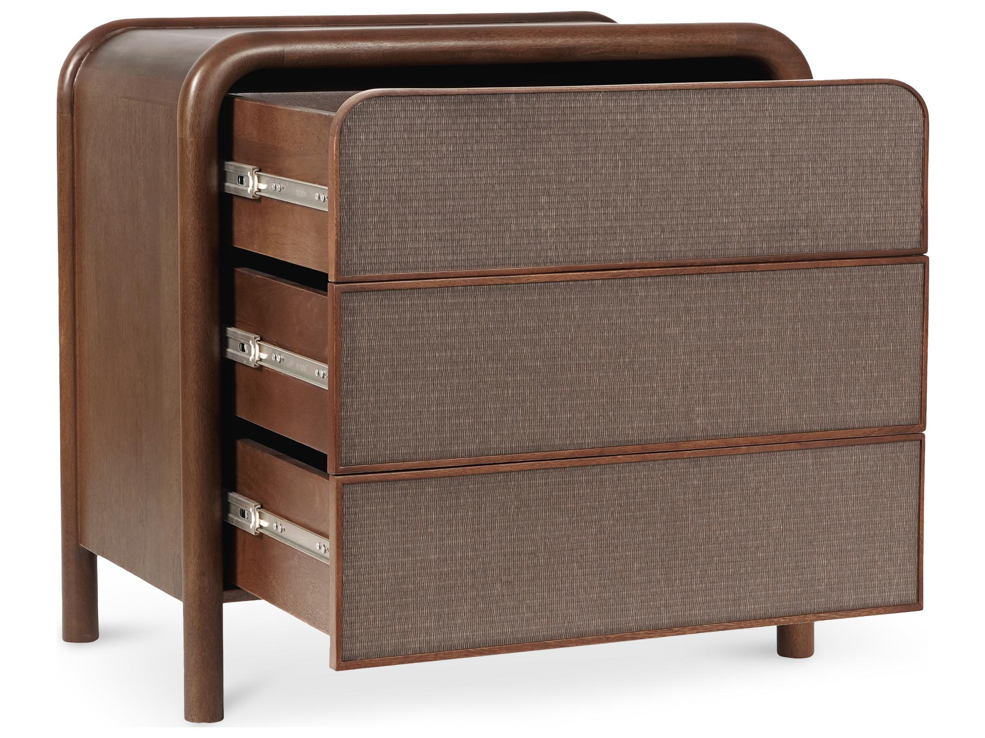 Moe's Home Rye 3 Drawer Nightstand Warm Brown