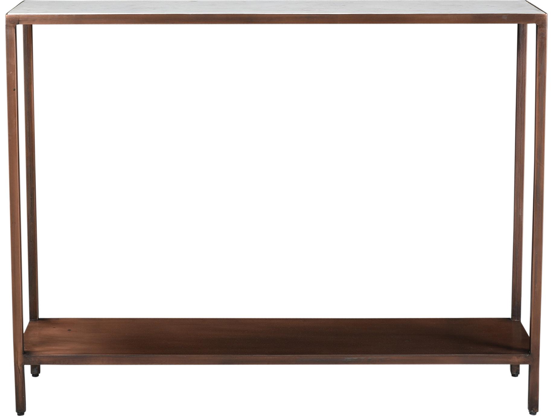 Moe's Home Bottego Rectangular Marble Antique Copper Console Table