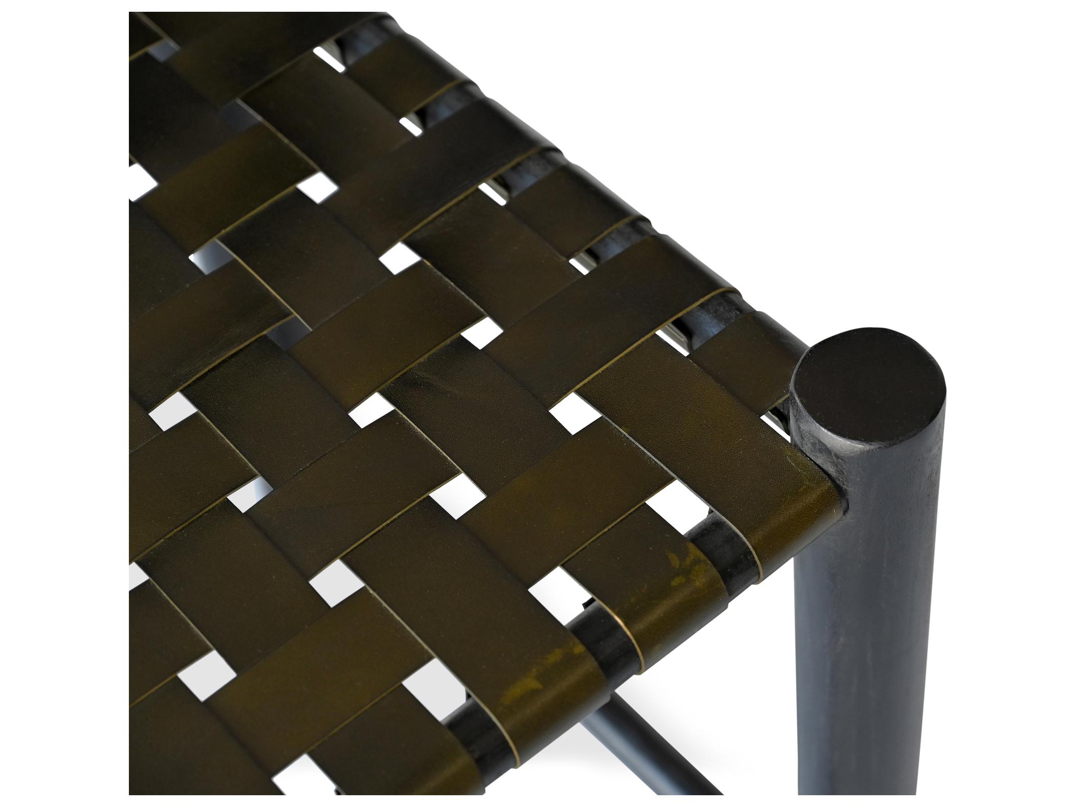 Moe's Home Selby Black Leather Accent Stool