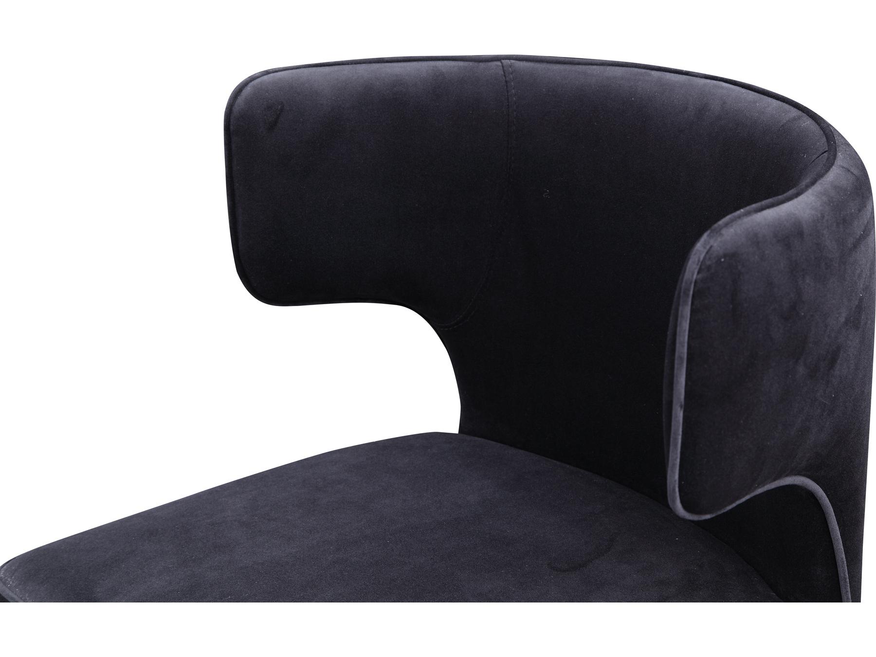 Moe's Home Jennaya Ply Wood Black Upholstered Side Dining Chair