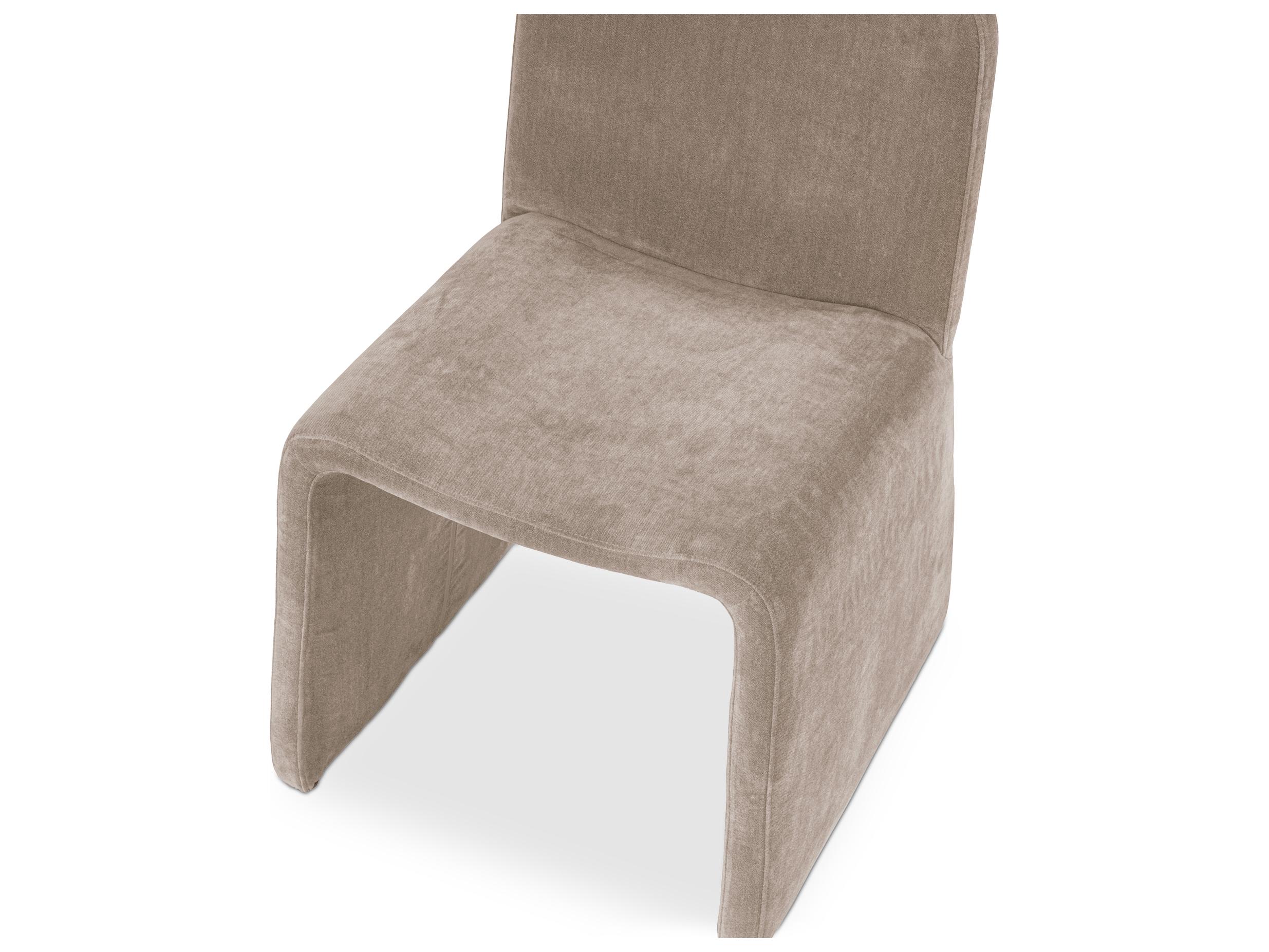 Moe's Home Ella Brown Upholstered Armless Dining Chair