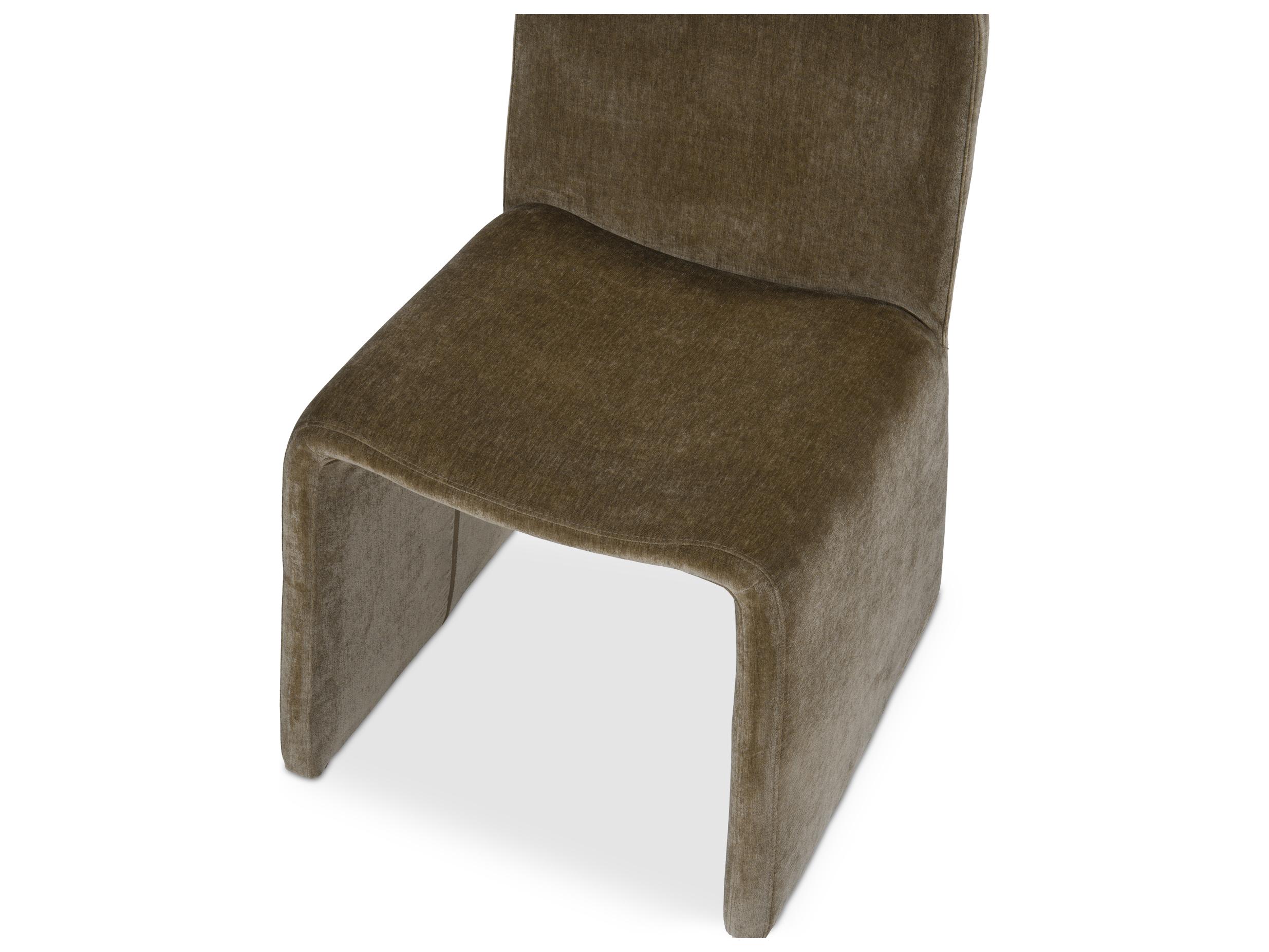 Moe's Home Ella Green Upholstered Armless Dining Chair