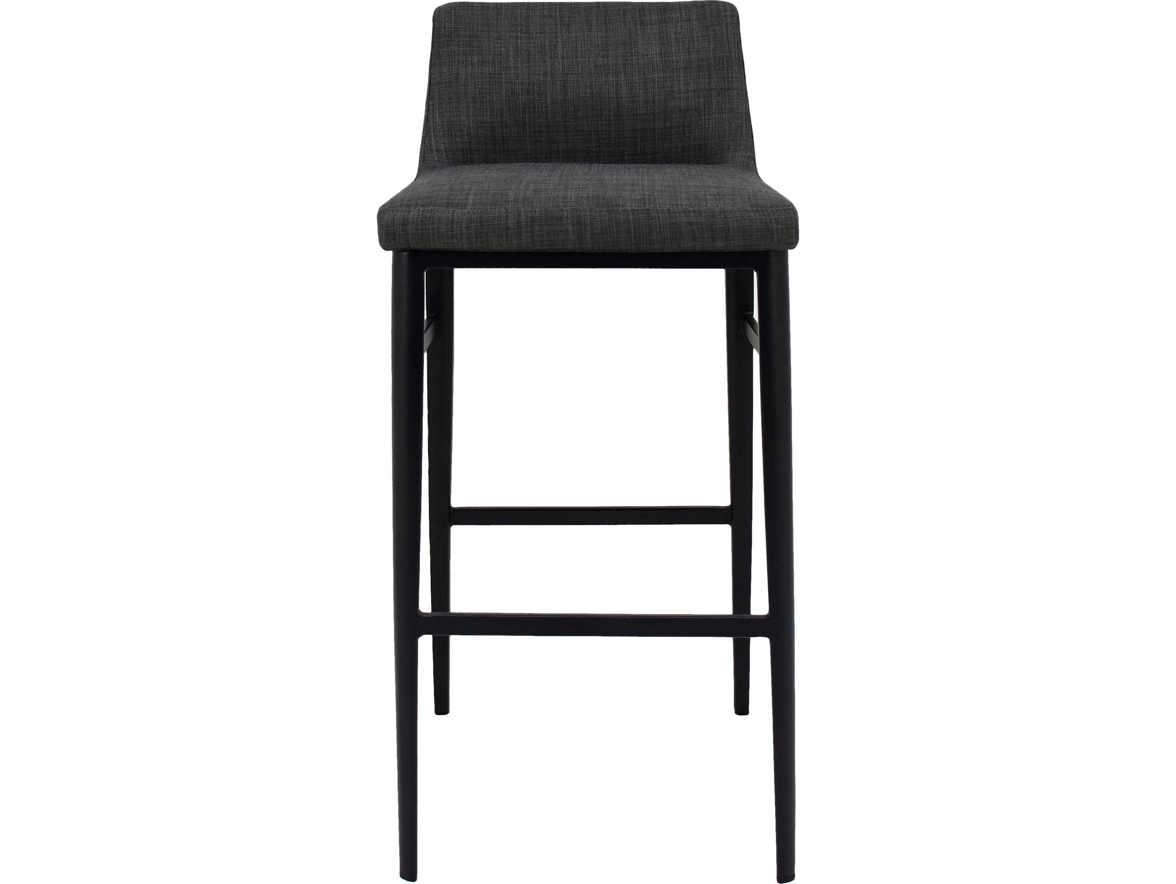 Moe's Home Upholstered Ply Wood Charcoal Grey Baron Bar Stool