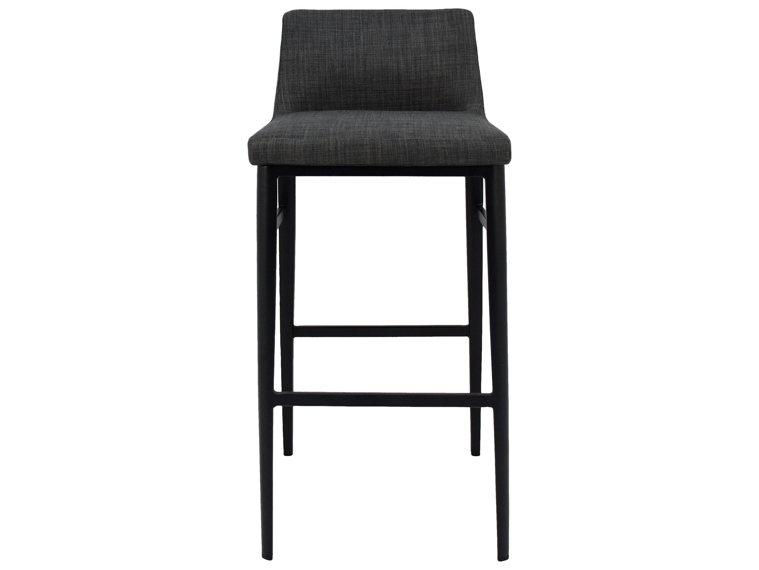 Moe's Home Upholstered Ply Wood Charcoal Grey Baron Bar Stool