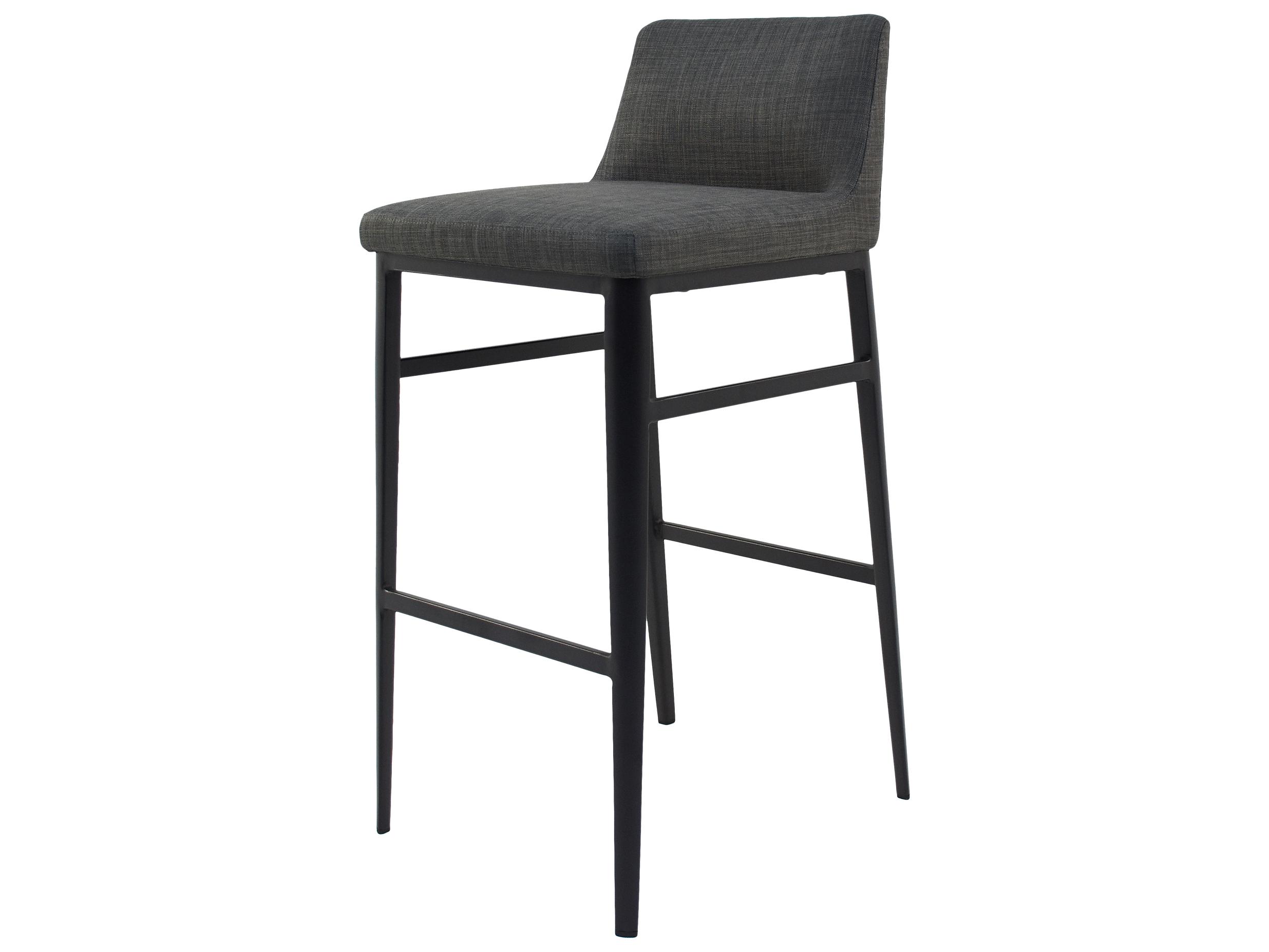 Moe's Home Upholstered Ply Wood Charcoal Grey Baron Bar Stool
