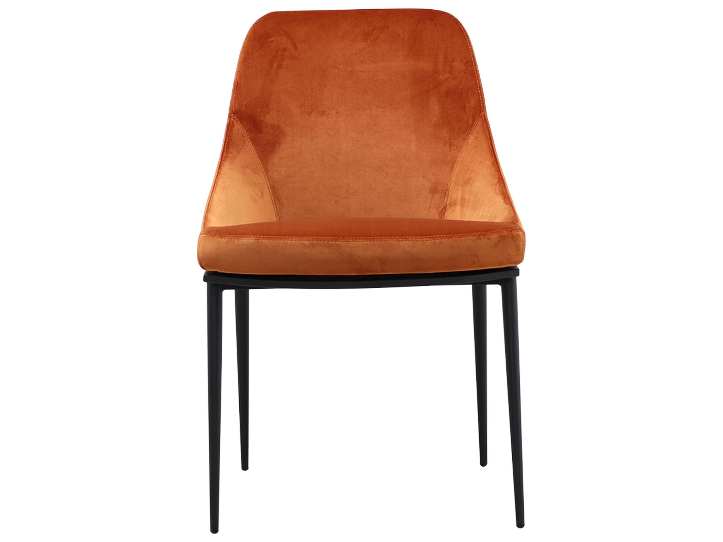 Moe's Home Sedona Ply Wood Orange Upholstered Side Dining Chair - Set of Two