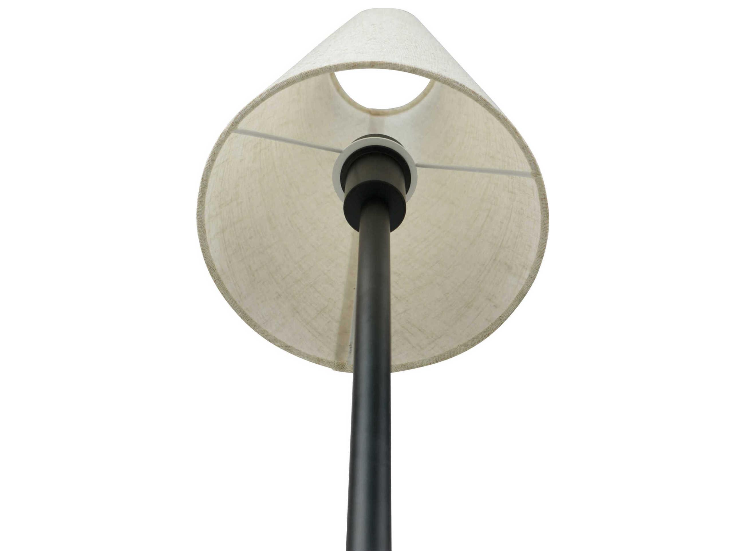 Moe's Home Mathis Black Flecked Linen Fabric Floor Lamp