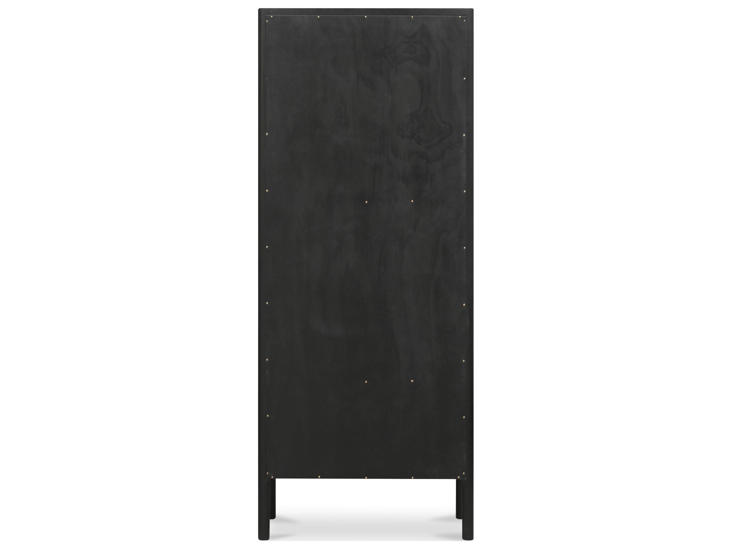 Moe's Home Hannah Oak Wood Black Display Cabinet