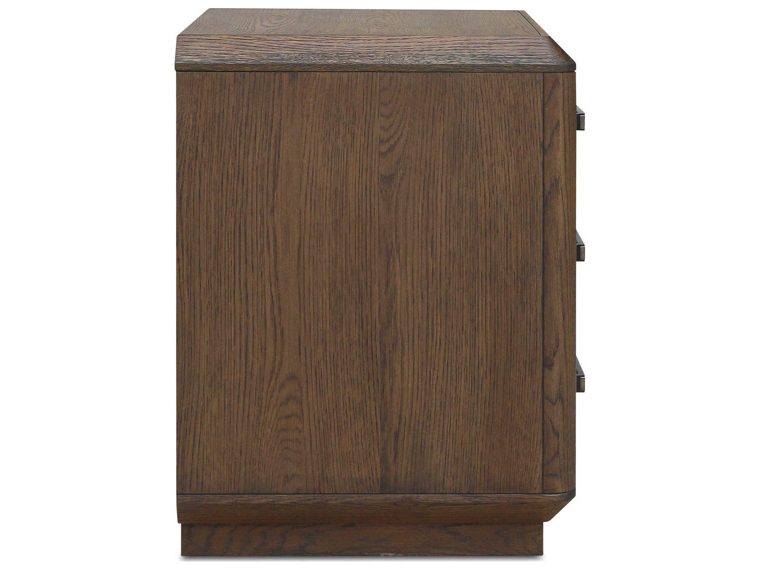 Moe's Home Caleb 3-Drawers Oak Wood Nightstand