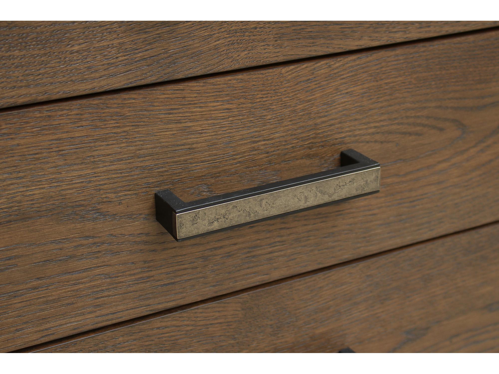 Moe's Home Caleb 3-Drawers Oak Wood Nightstand