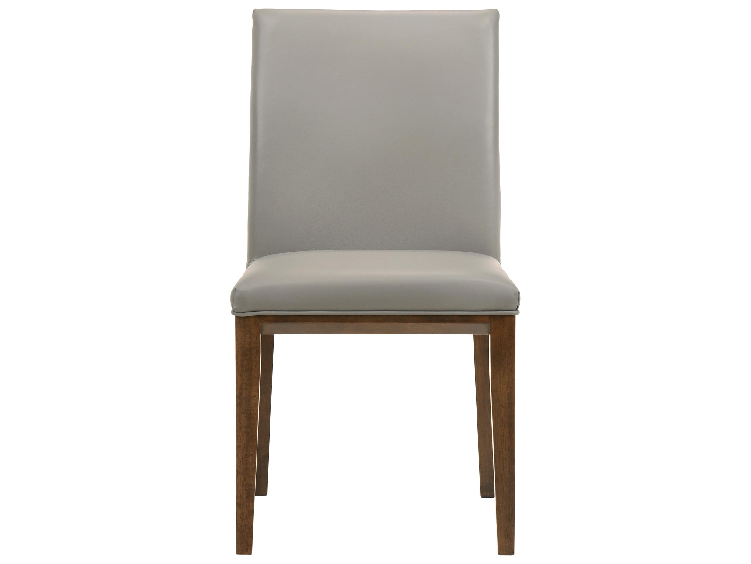 Moe's Home Rubberwood Gray Upholstered Side Dining Chair - Set of Two