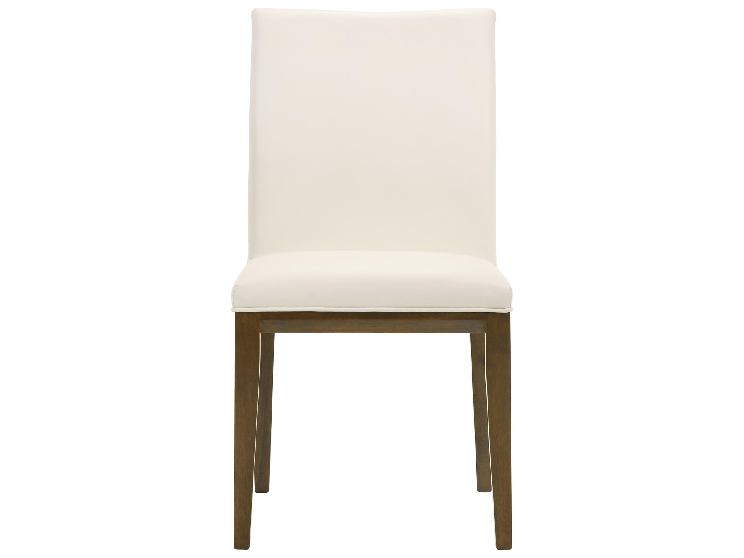 Moe's Home Rubberwood White Upholstered Side Dining Chair - Set of Two