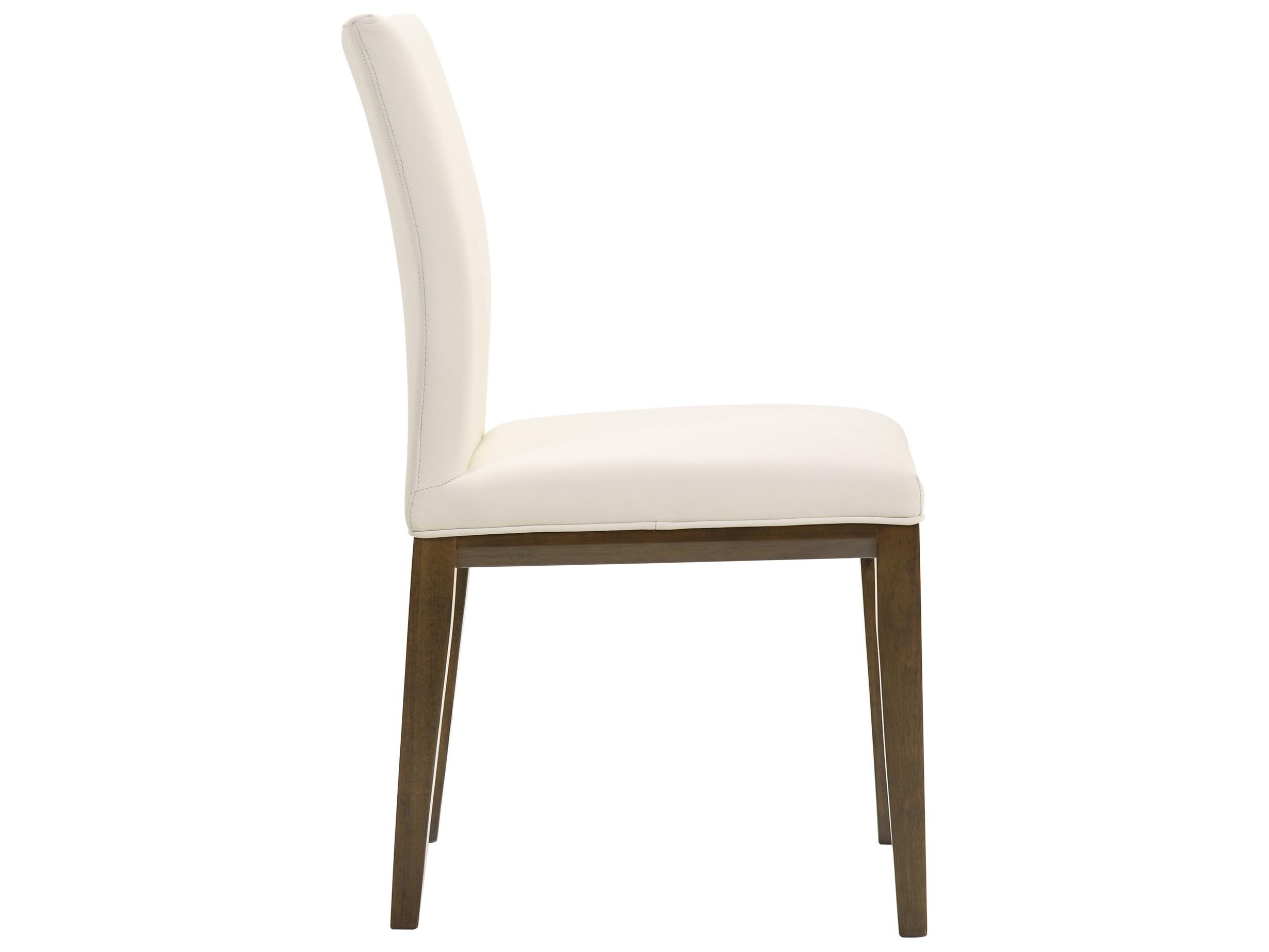 Moe's Home Rubberwood White Upholstered Side Dining Chair - Set of Two