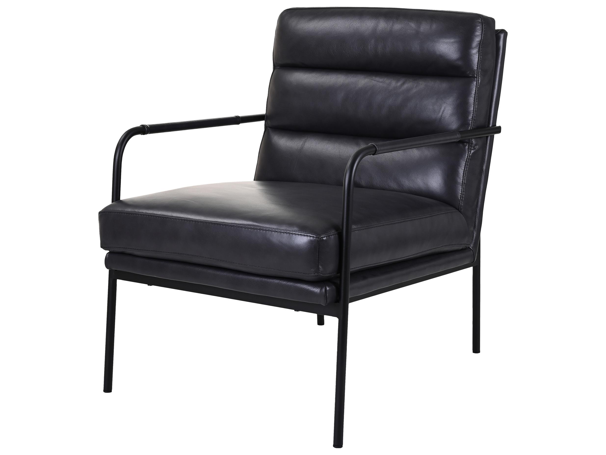 Moe's Home Black Leather Accent Chair