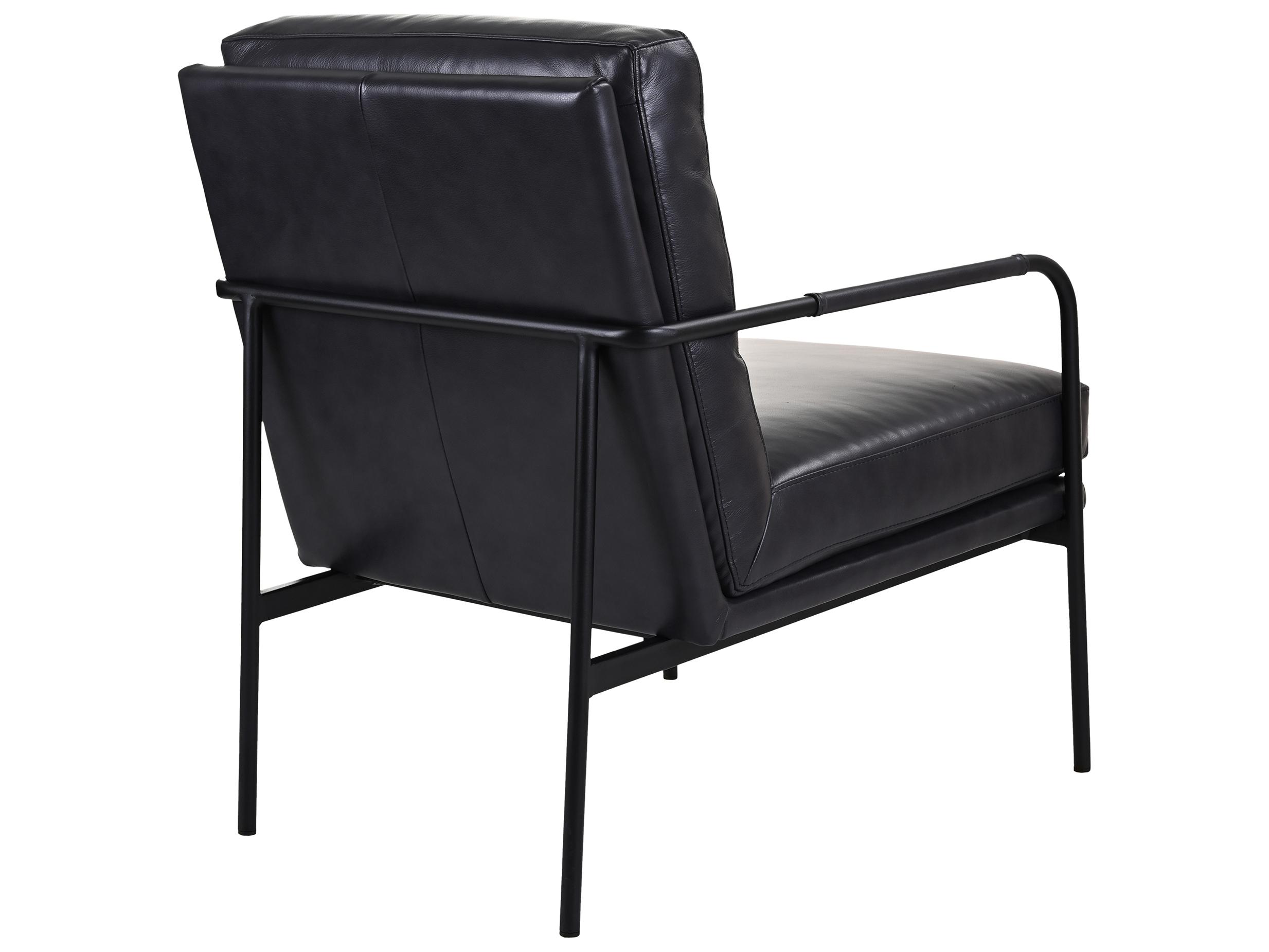 Moe's Home Black Leather Accent Chair