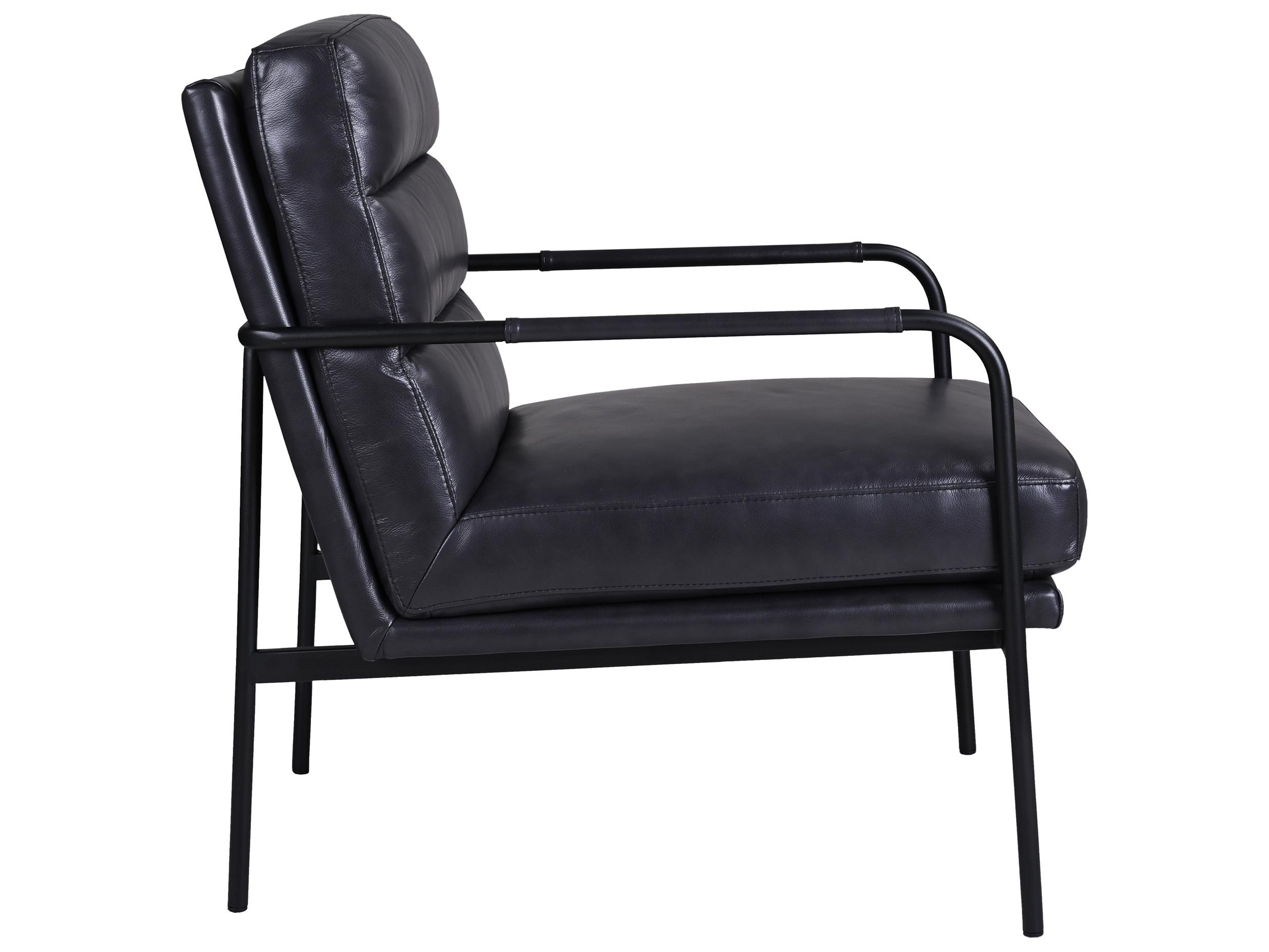 Moe's Home Black Leather Accent Chair