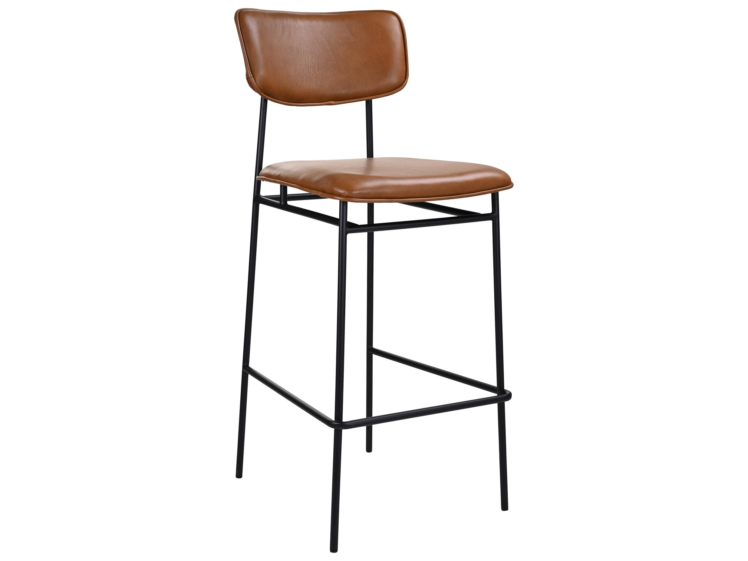 Moe's Home Sailor Leather Brown Bar Stool