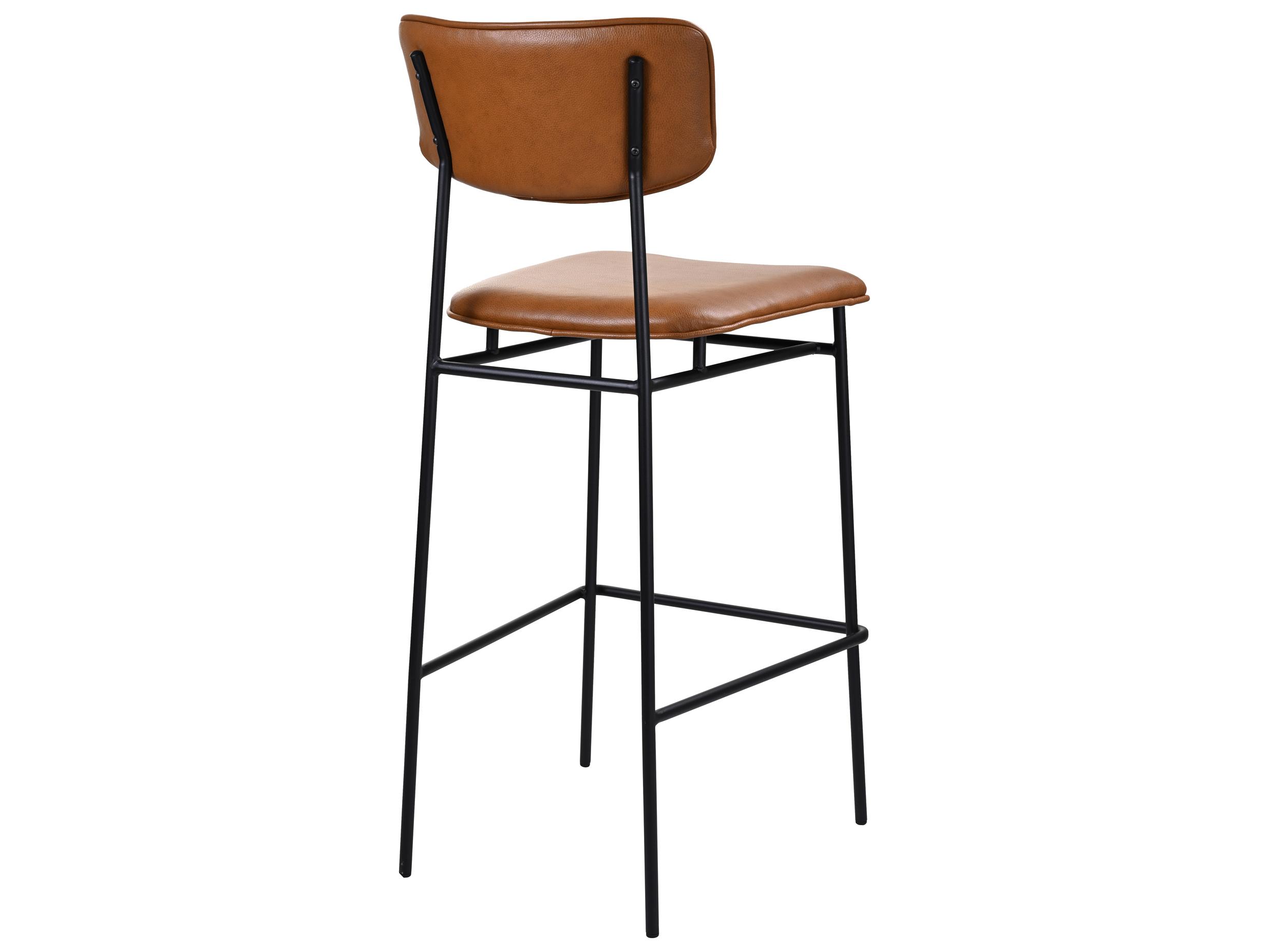 Moe's Home Sailor Leather Brown Bar Stool