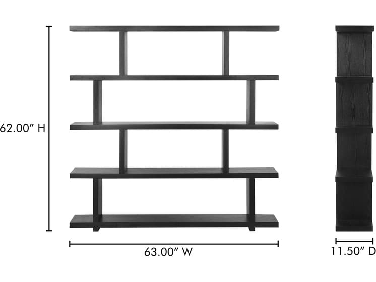 Moe's Home Miri Black Large Bookcase