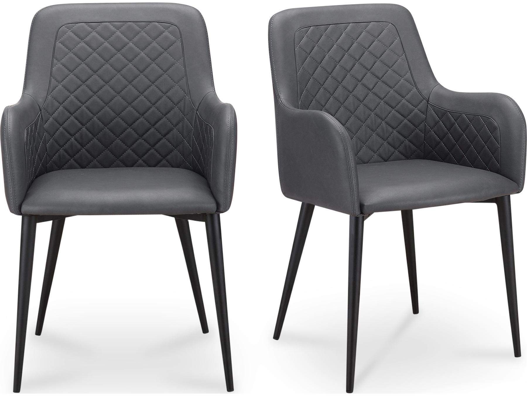 Moe's Home Cantata Black Arm Dining Chair - Set of Two