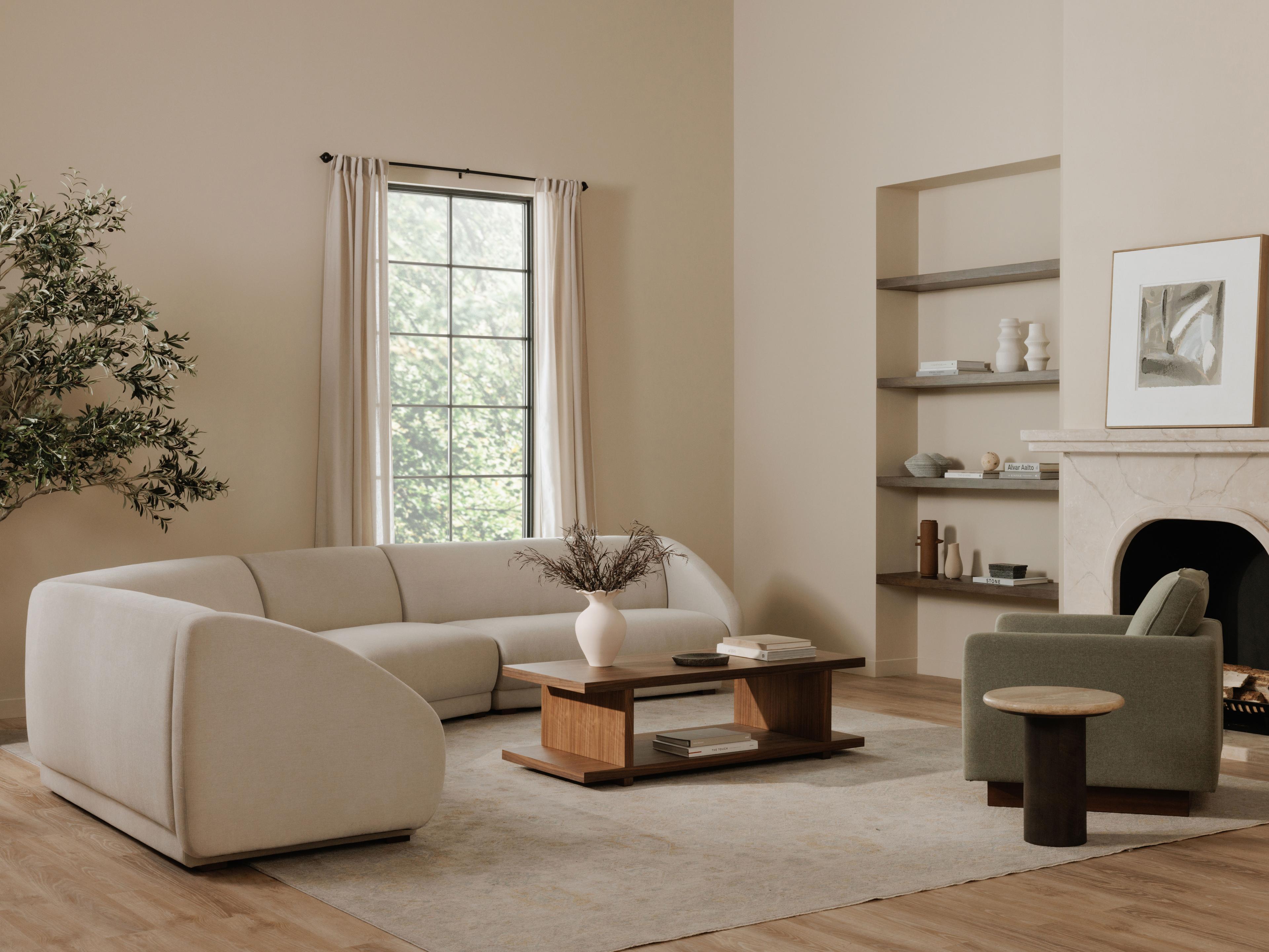 Moe's Home Miri Rectangular Walnut Coffee Table