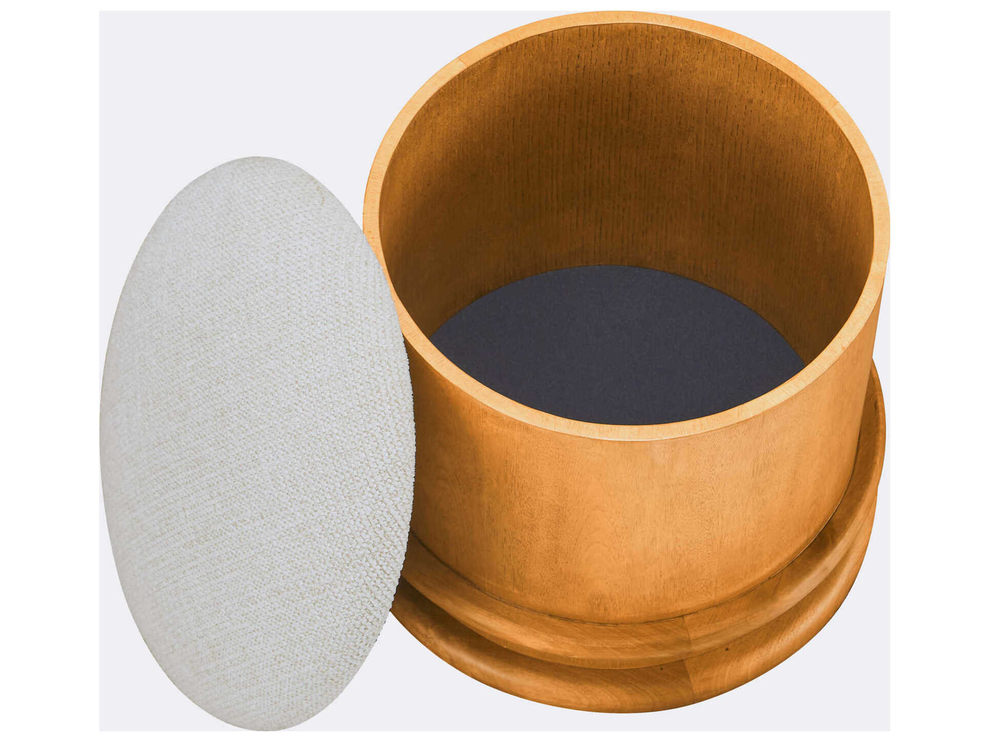 Moe's Home Piccolo Flecked Oatmeal Beige Upholstered Accent Stool