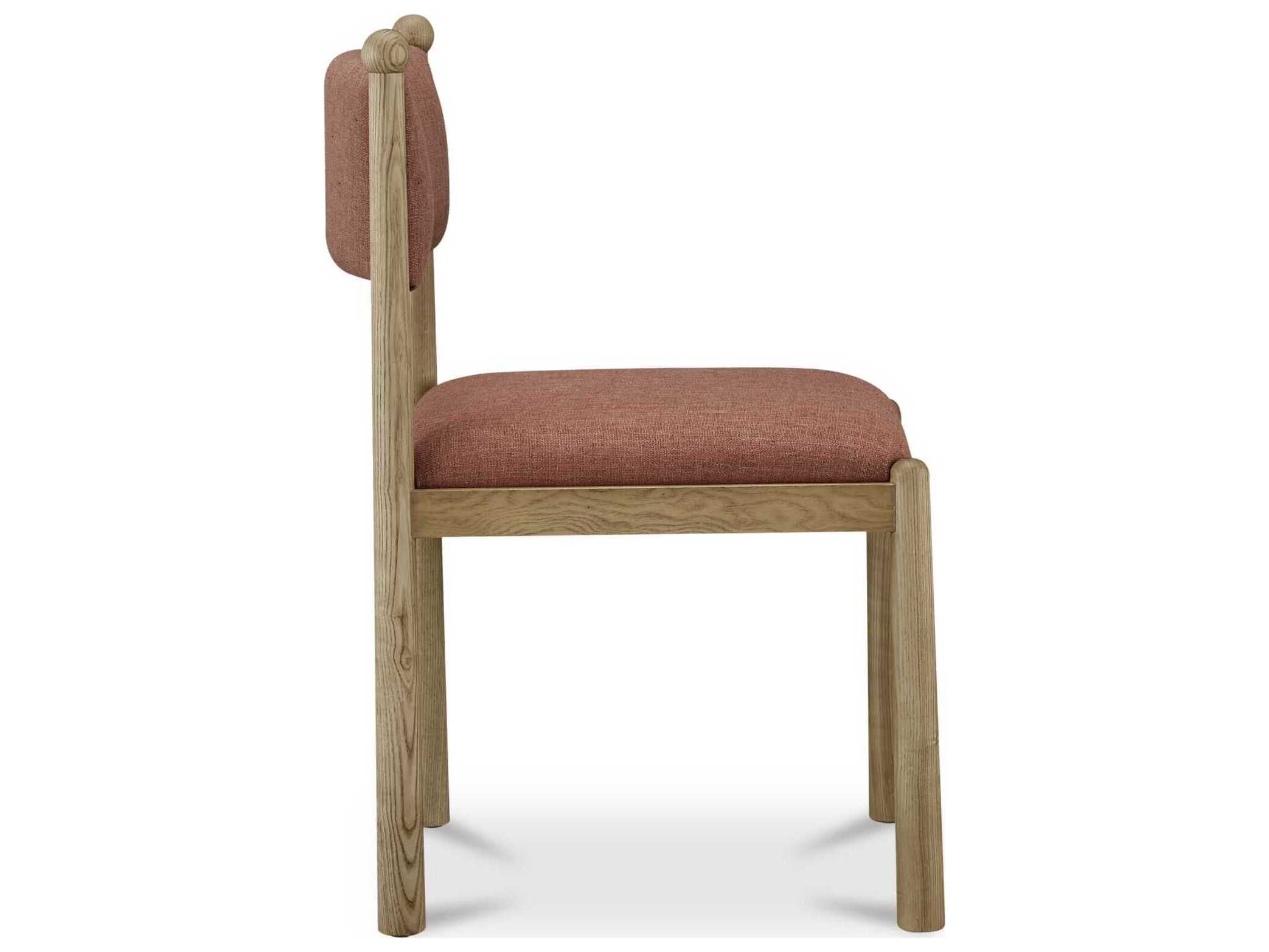 Moe's Home Villetta Ash Wood Pink Upholstered Armless Dining Chair Set of 2