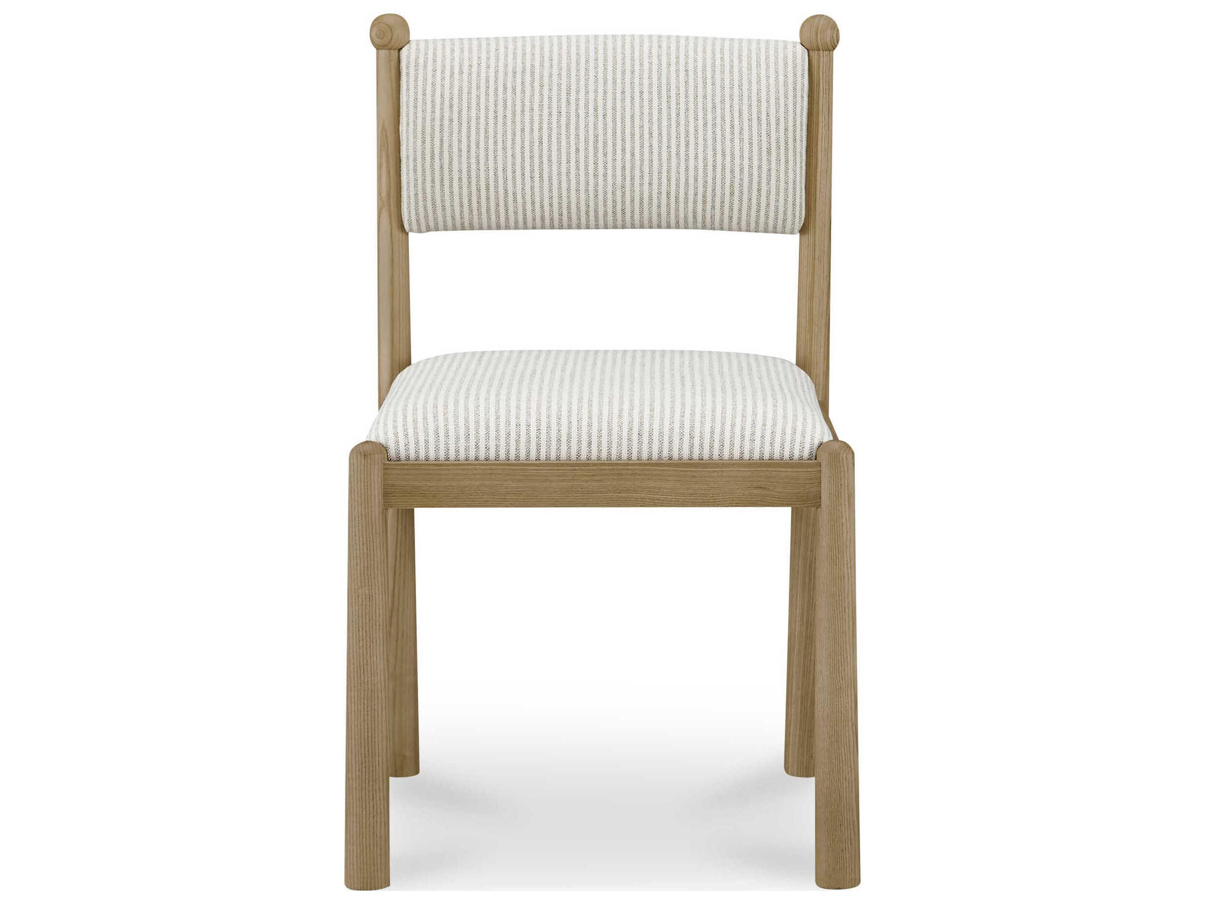 Moe's Home Villetta Ash Wood White Upholstered Armless Dining Chair Set of 2