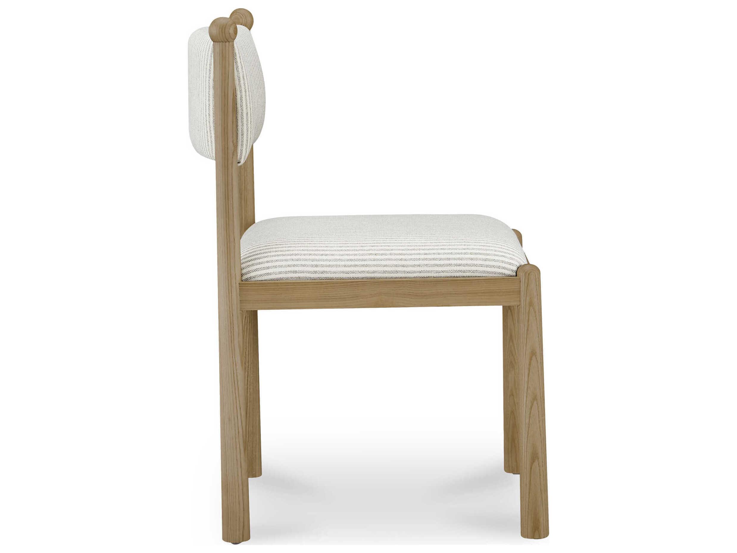 Moe's Home Villetta Ash Wood White Upholstered Armless Dining Chair Set of 2