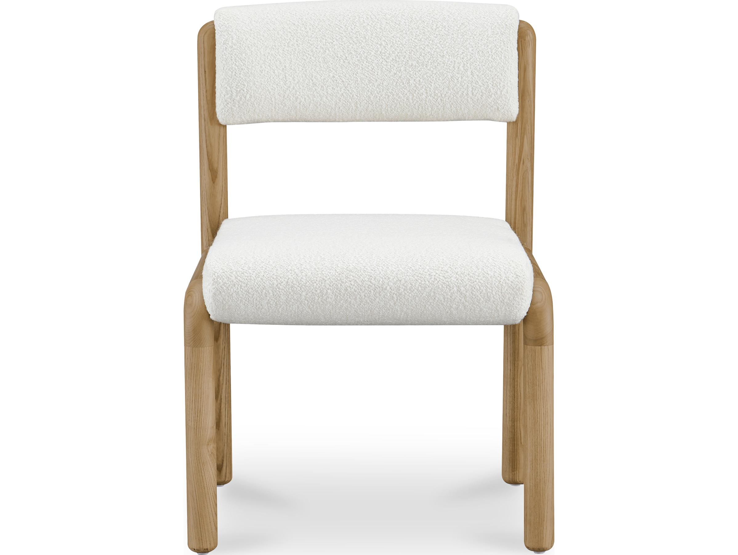 Moe's Home April  White Ash Wood Natural Upholstered Dining Chair (Set Of Two)