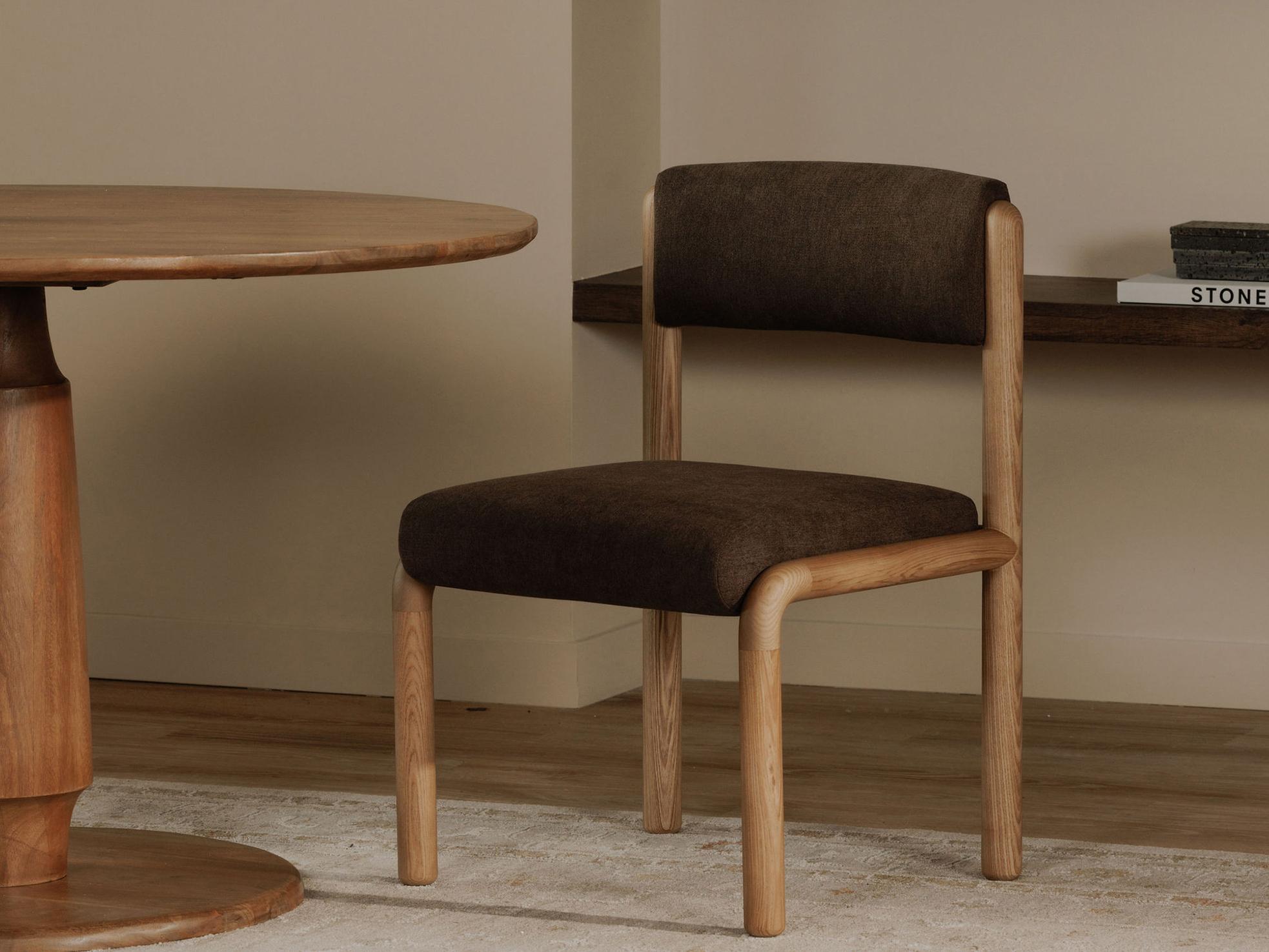 Moe's Home April Deep Brown Upholstered Dining Chair (Set Of Two)