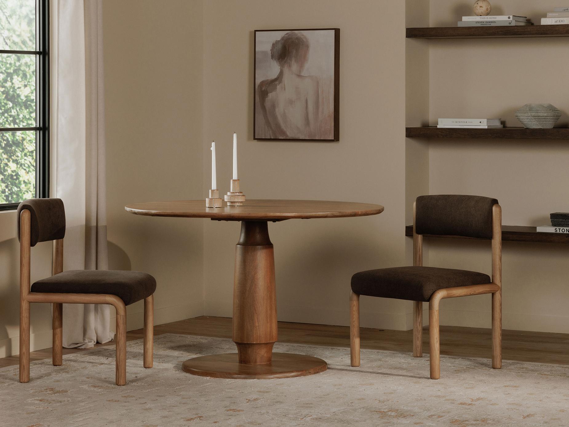 Moe's Home April Deep Brown Upholstered Dining Chair (Set Of Two)