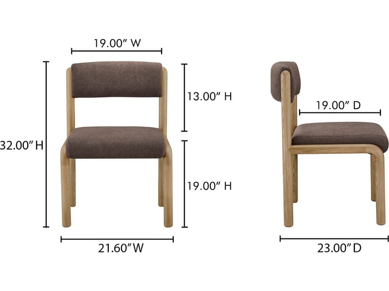 Moe's Home April Deep Brown Upholstered Dining Chair (Set Of Two)