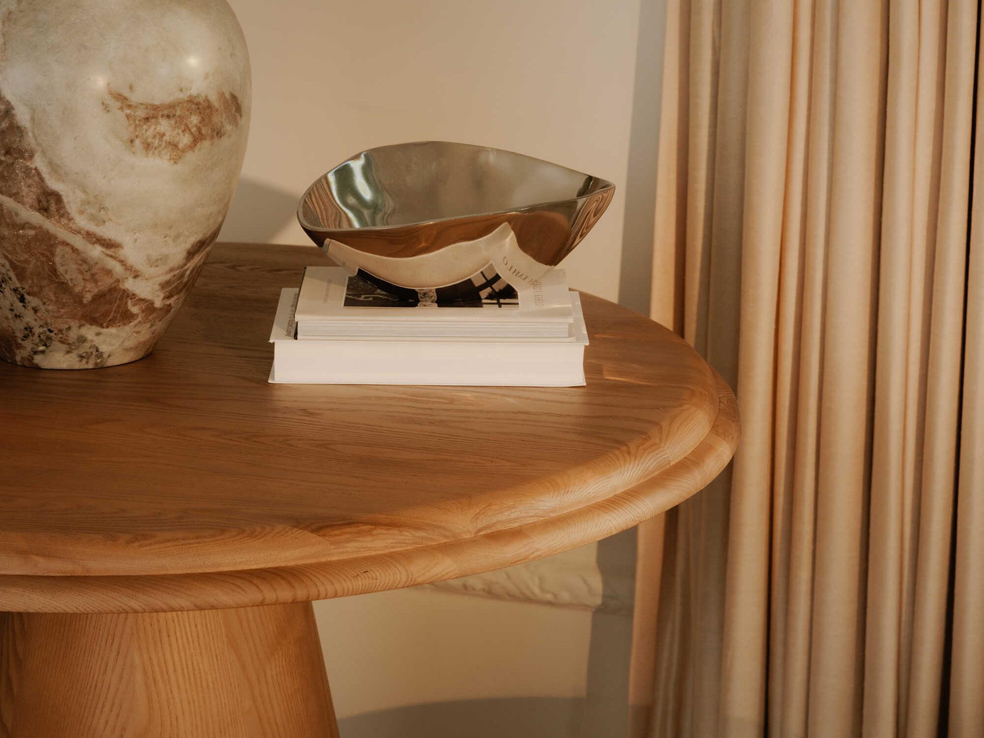 Moe's Home Tutto Round Wood Natural Dining Table