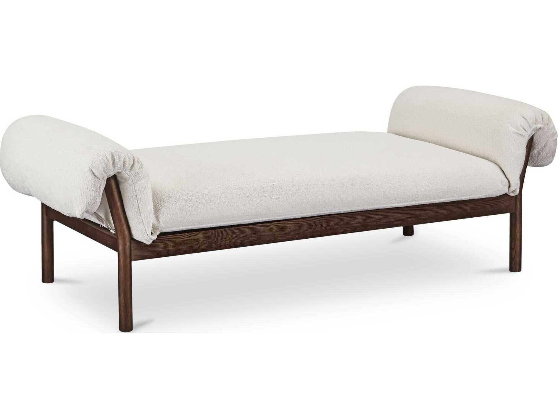 Moe's Home Cardero Ivory White Ash Wood Upholstered Daybed Bed