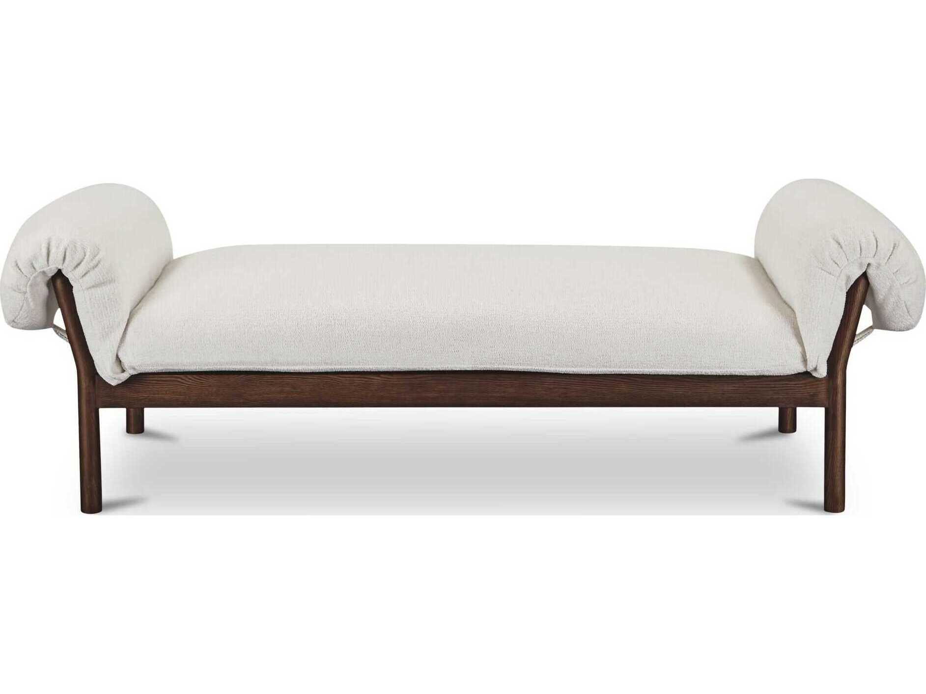 Moe's Home Cardero Ivory White Ash Wood Upholstered Daybed Bed