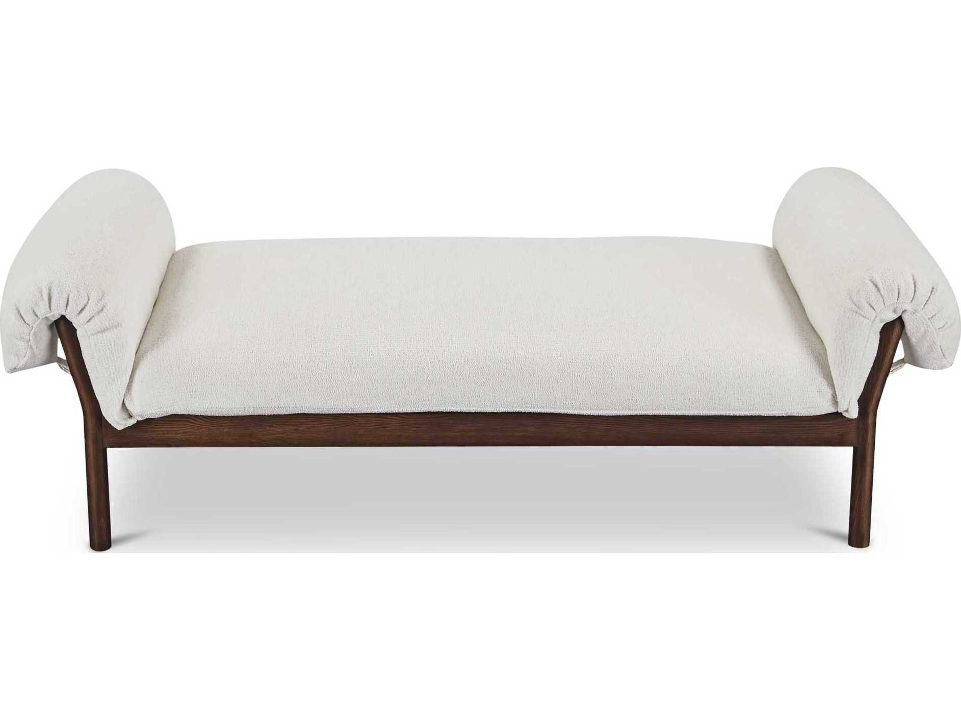 Moe's Home Cardero Ivory White Ash Wood Upholstered Daybed Bed